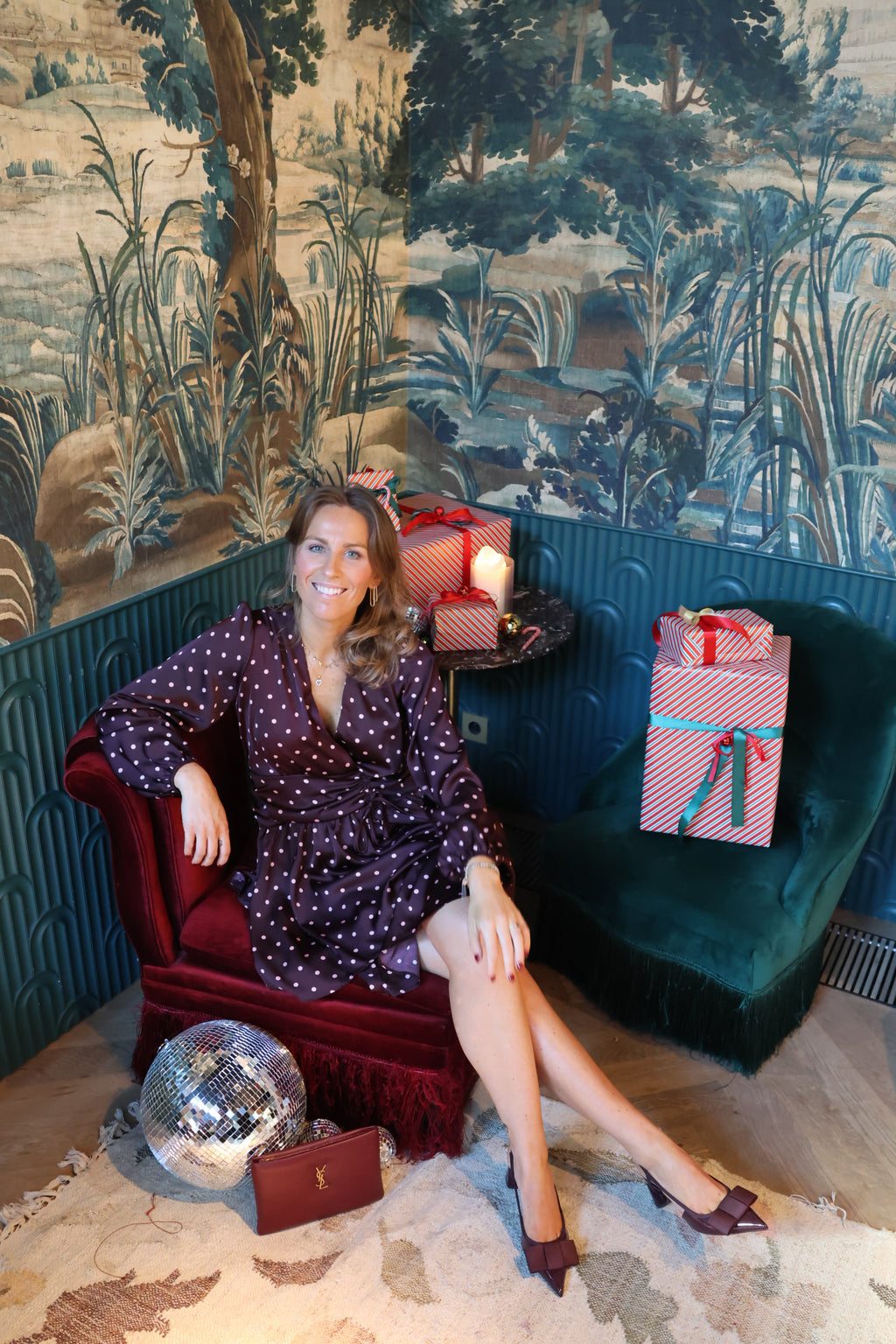 Alina polka dot dress fudge