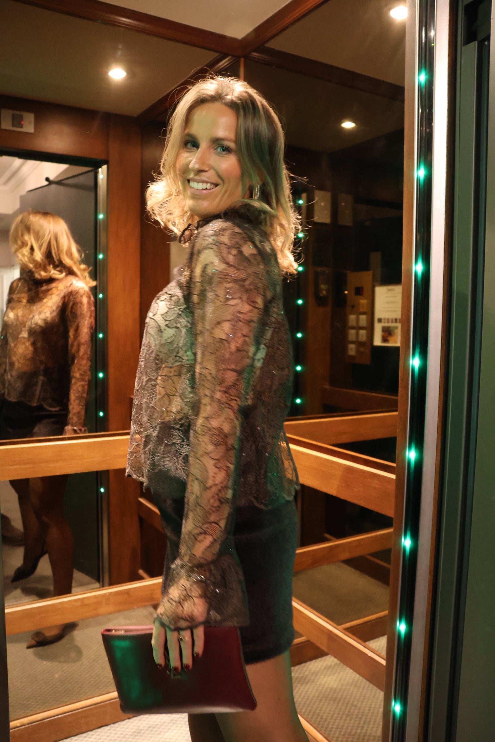 Eve sequin flower top brown