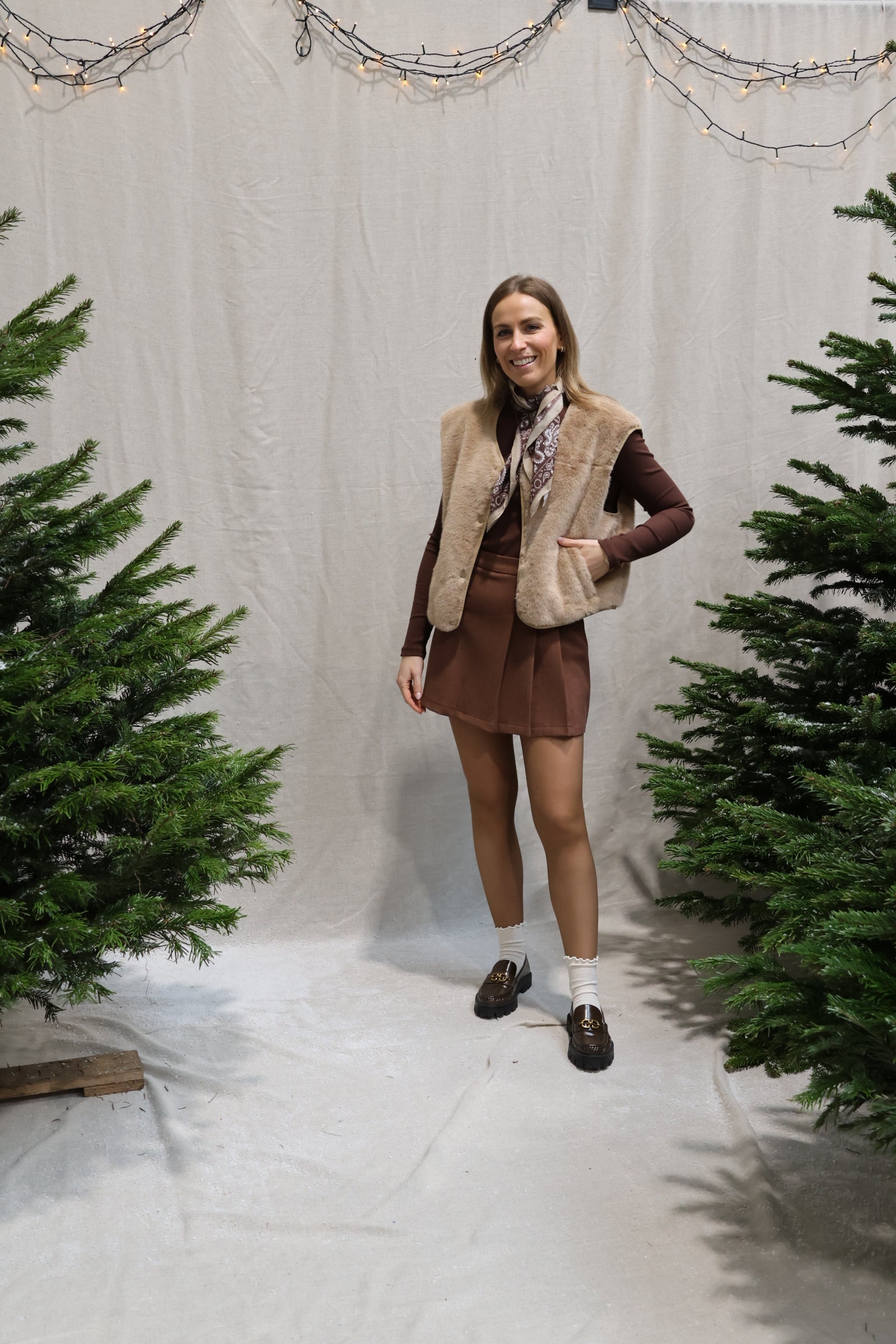 Elena skirt cinnamon brown