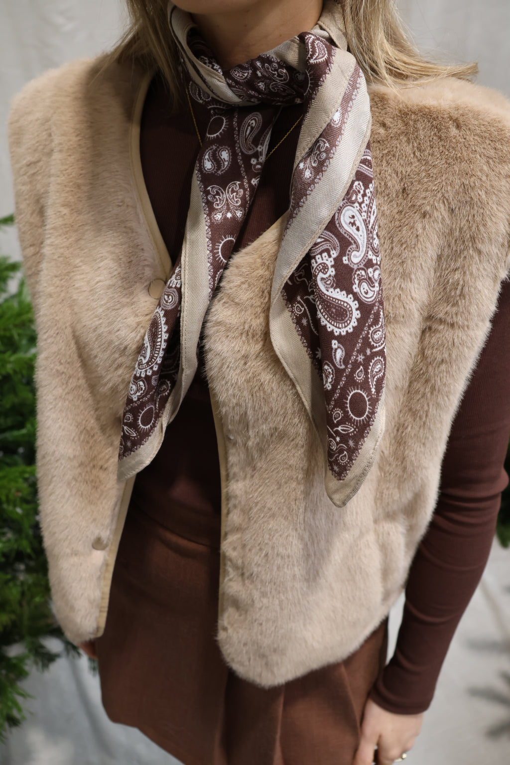 Juline sjaaltje bruin/camel