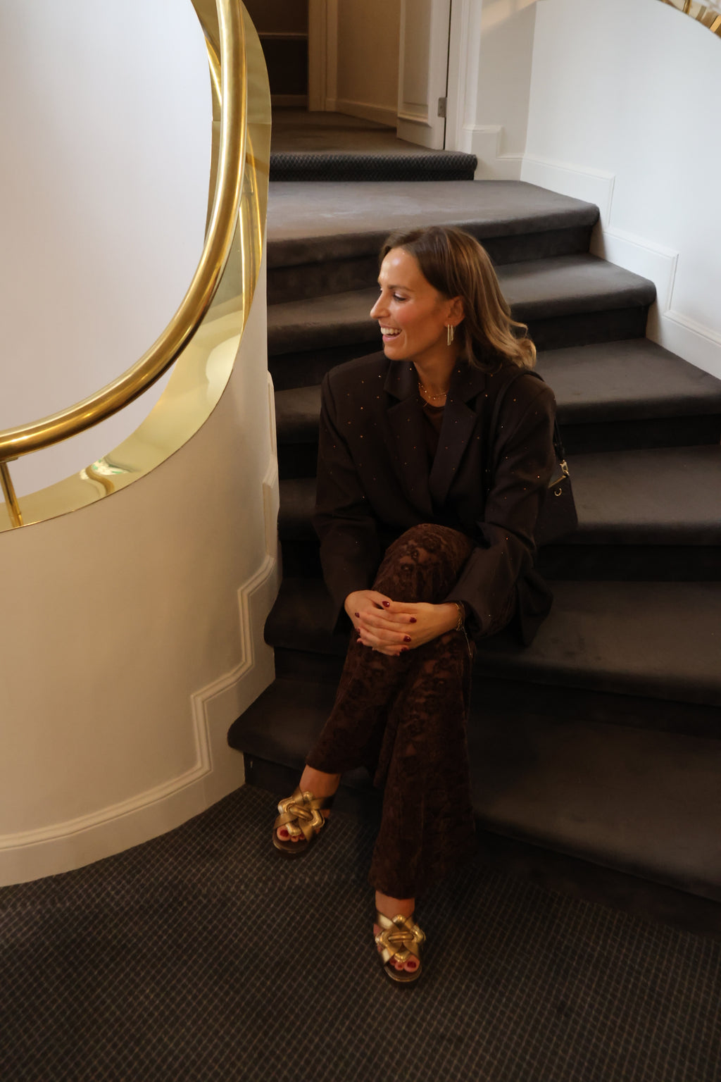 Eloise sparkling blazer brown