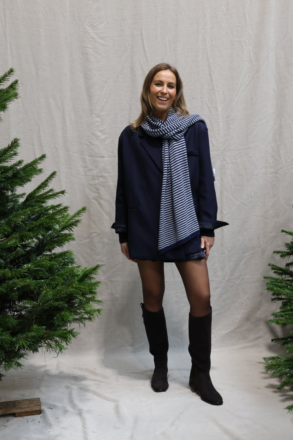 Nala striped scarf marine