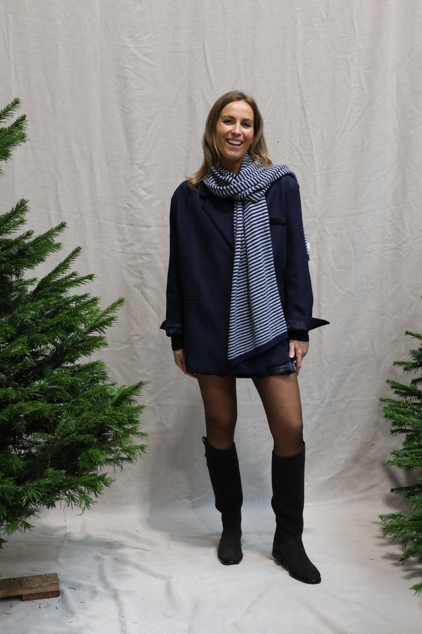 Nala striped scarf marine