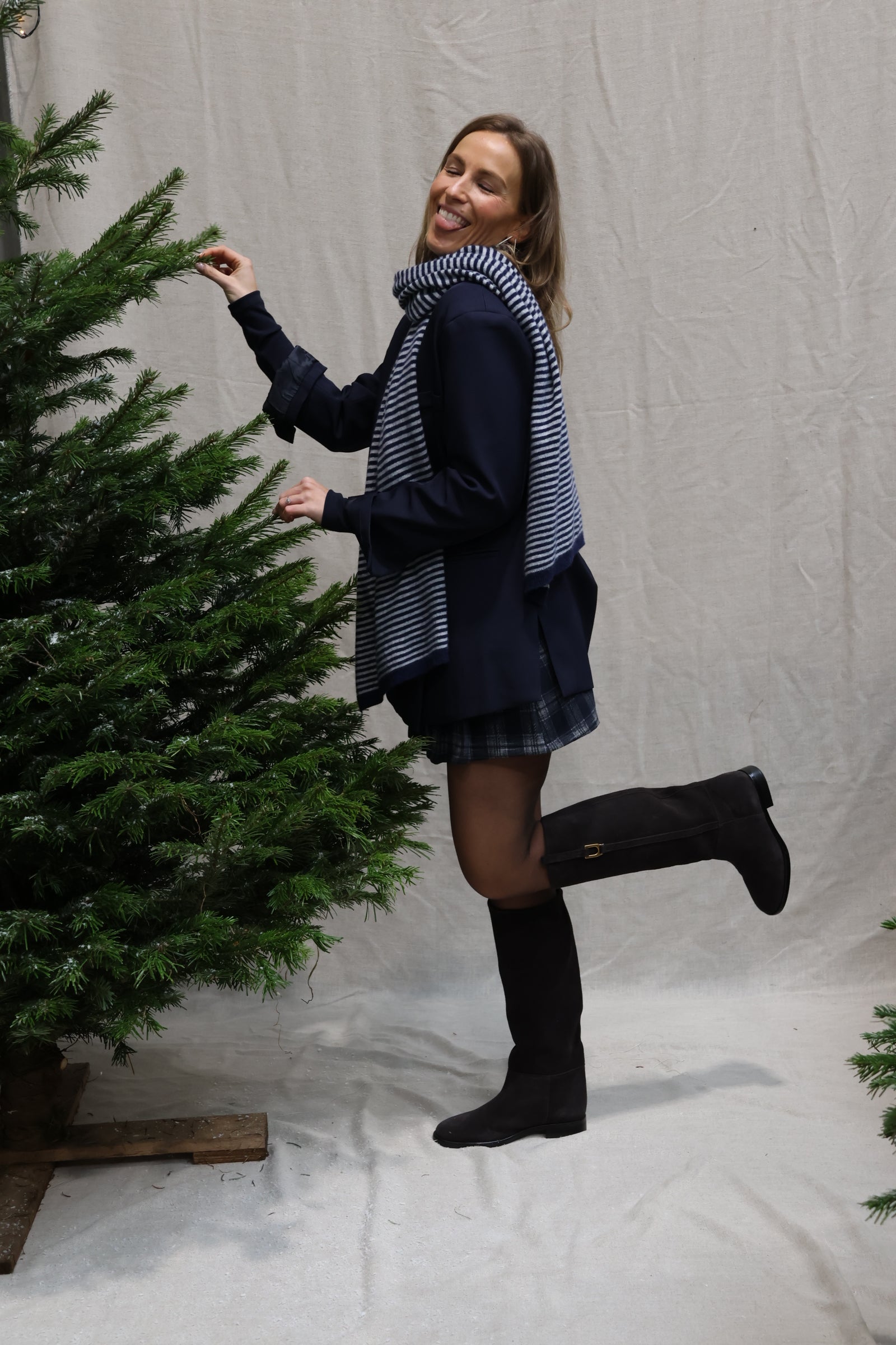 Nala striped scarf marine