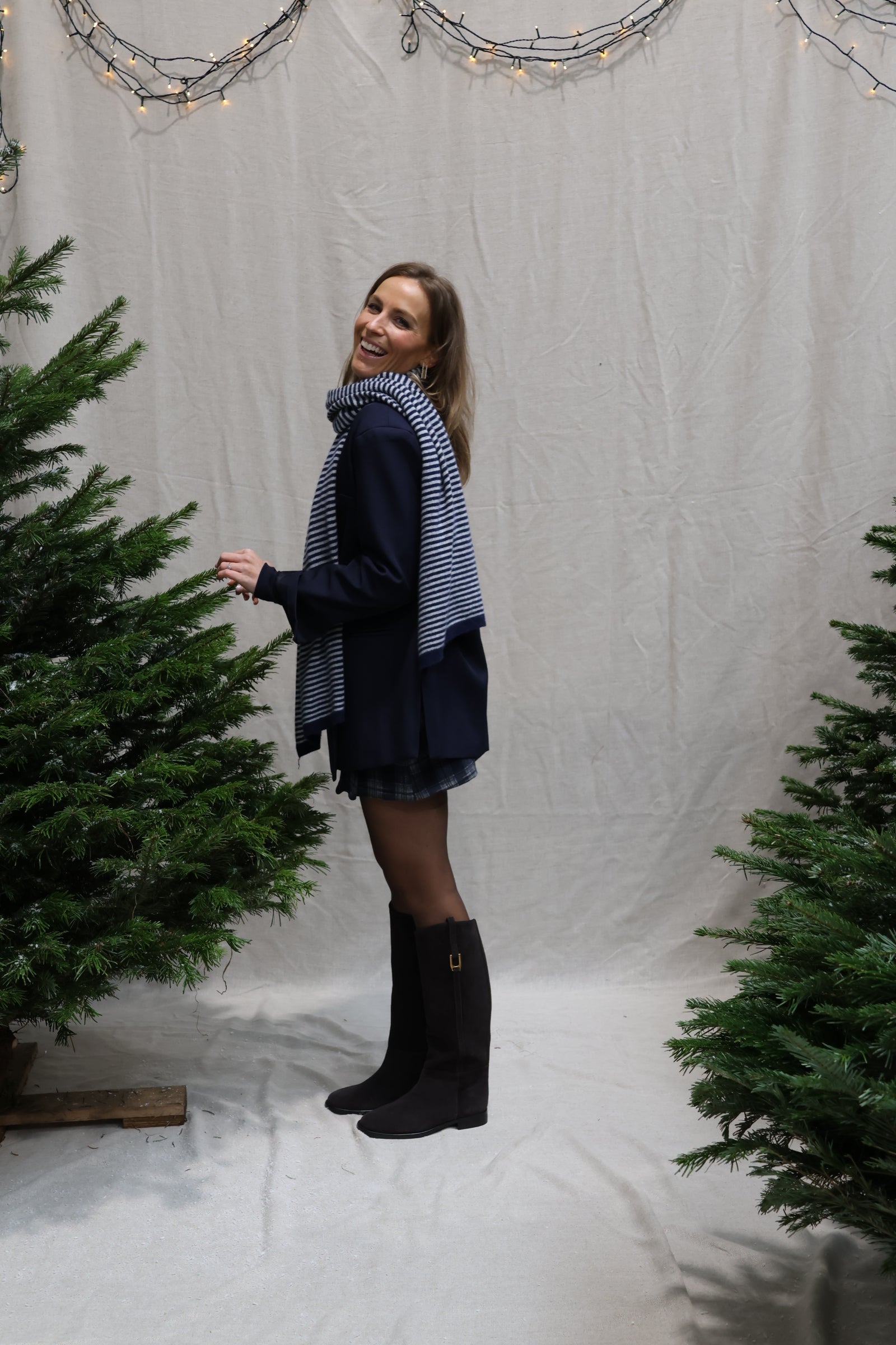 Nala striped scarf marine