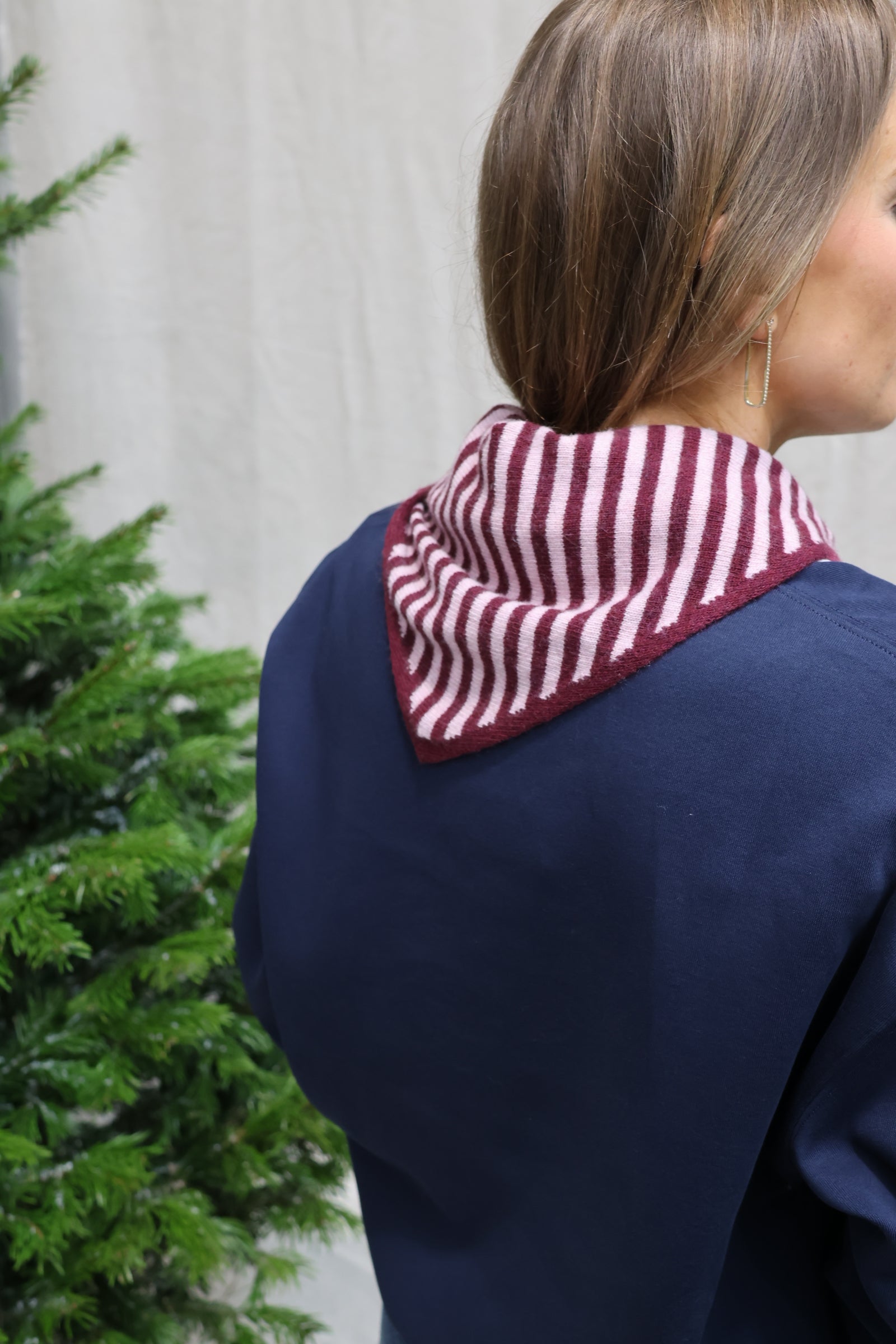 Phaebo striped scarf burgundy