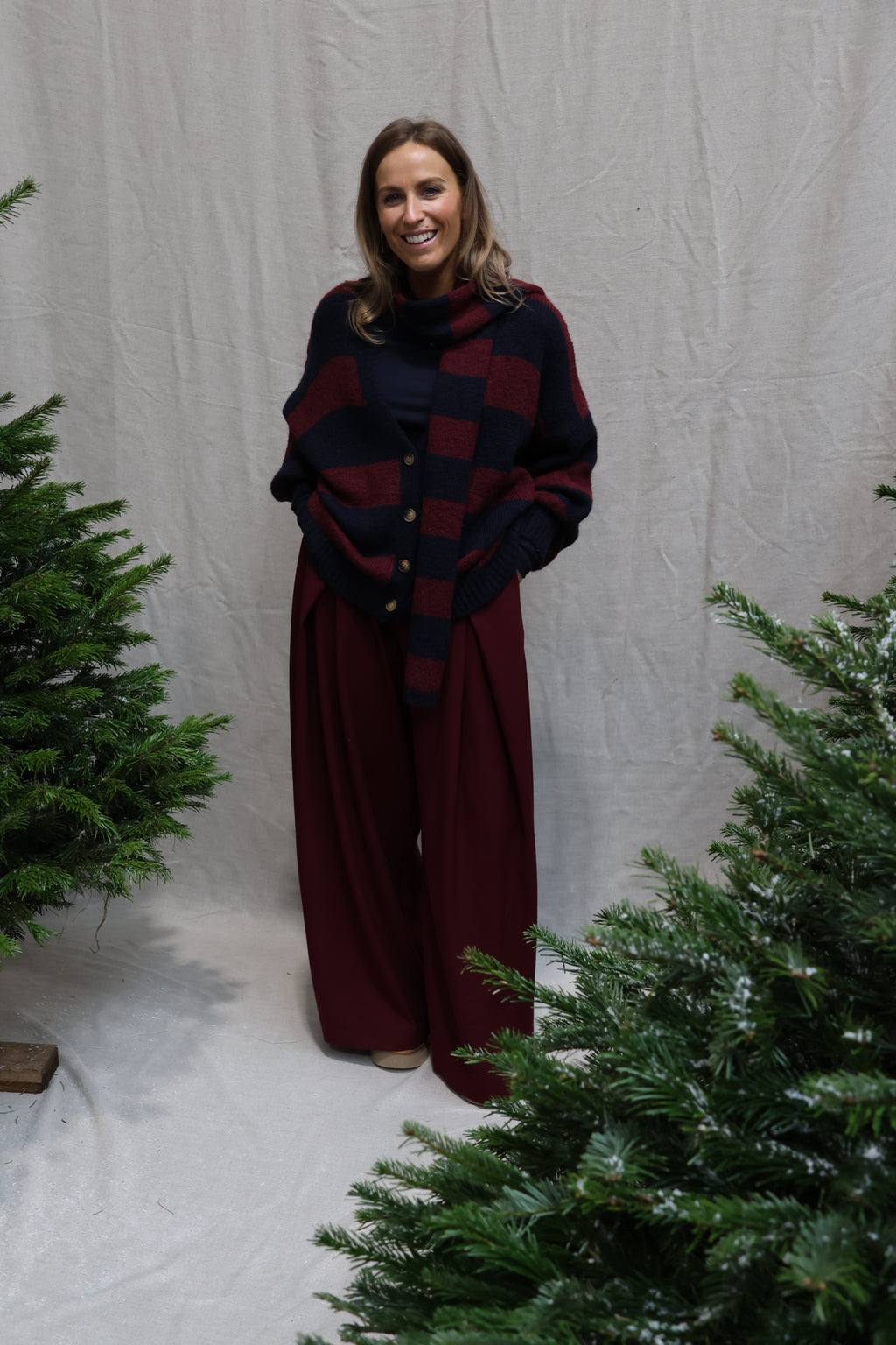 Lena detail trousers bordeaux