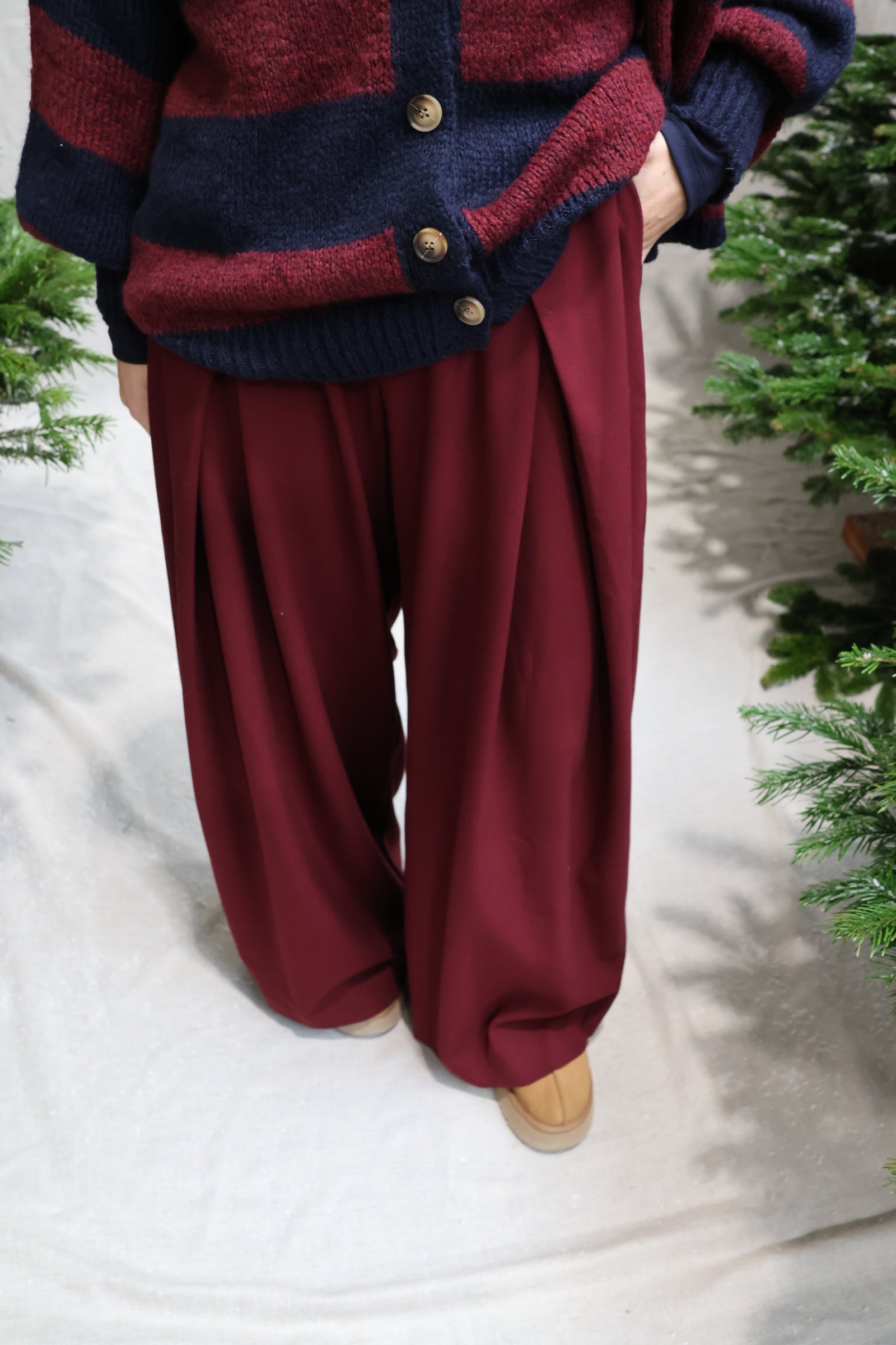 Lena detail trousers bordeaux