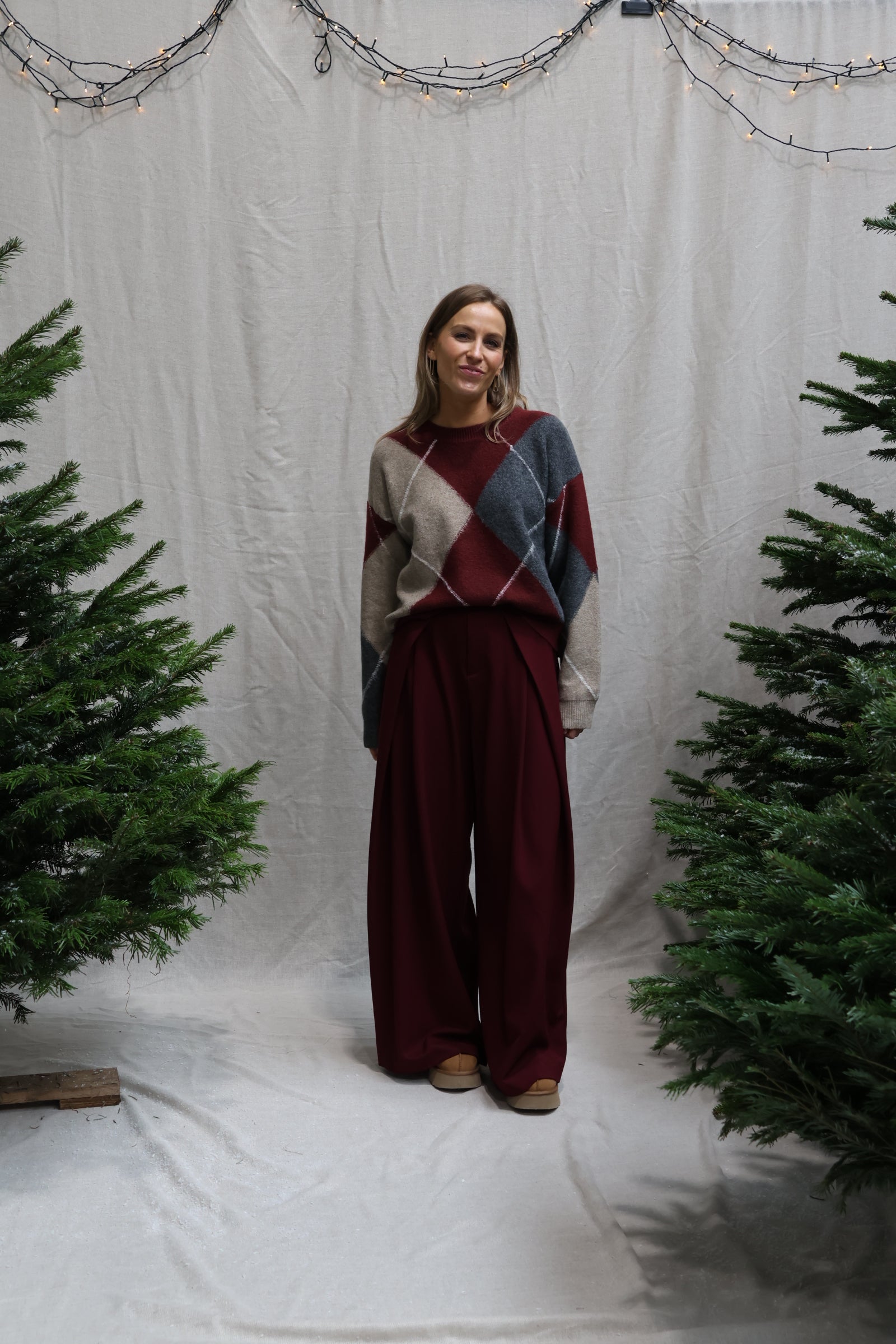 Lena detail trousers bordeaux