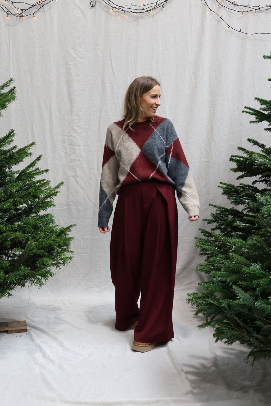 Lena detail trousers bordeaux