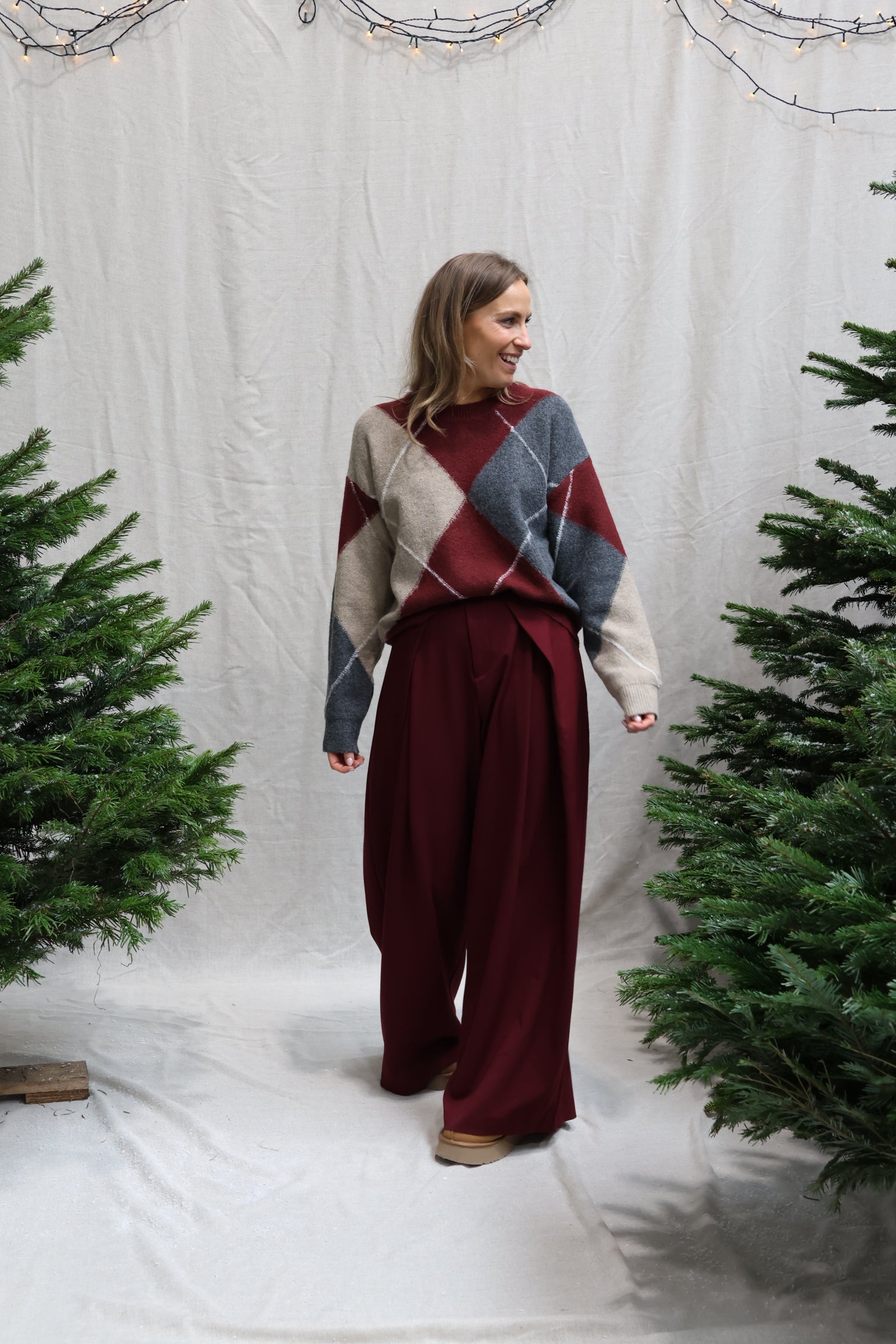 Lena detail trousers bordeaux