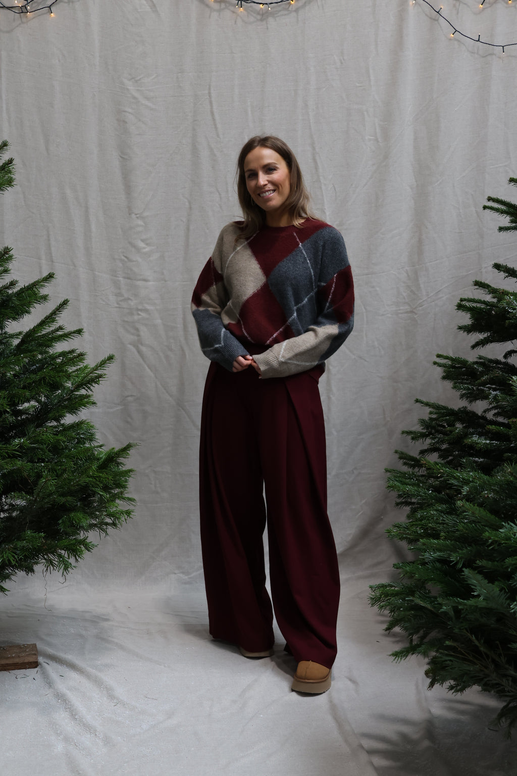 Lena detail trousers bordeaux