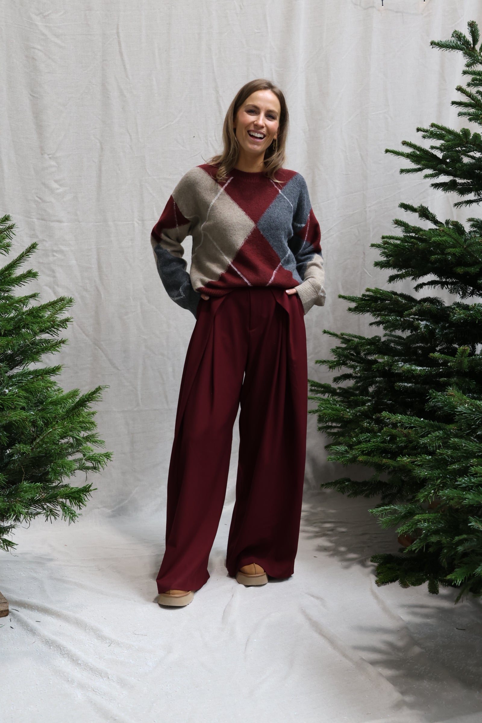 Lena detail trousers bordeaux