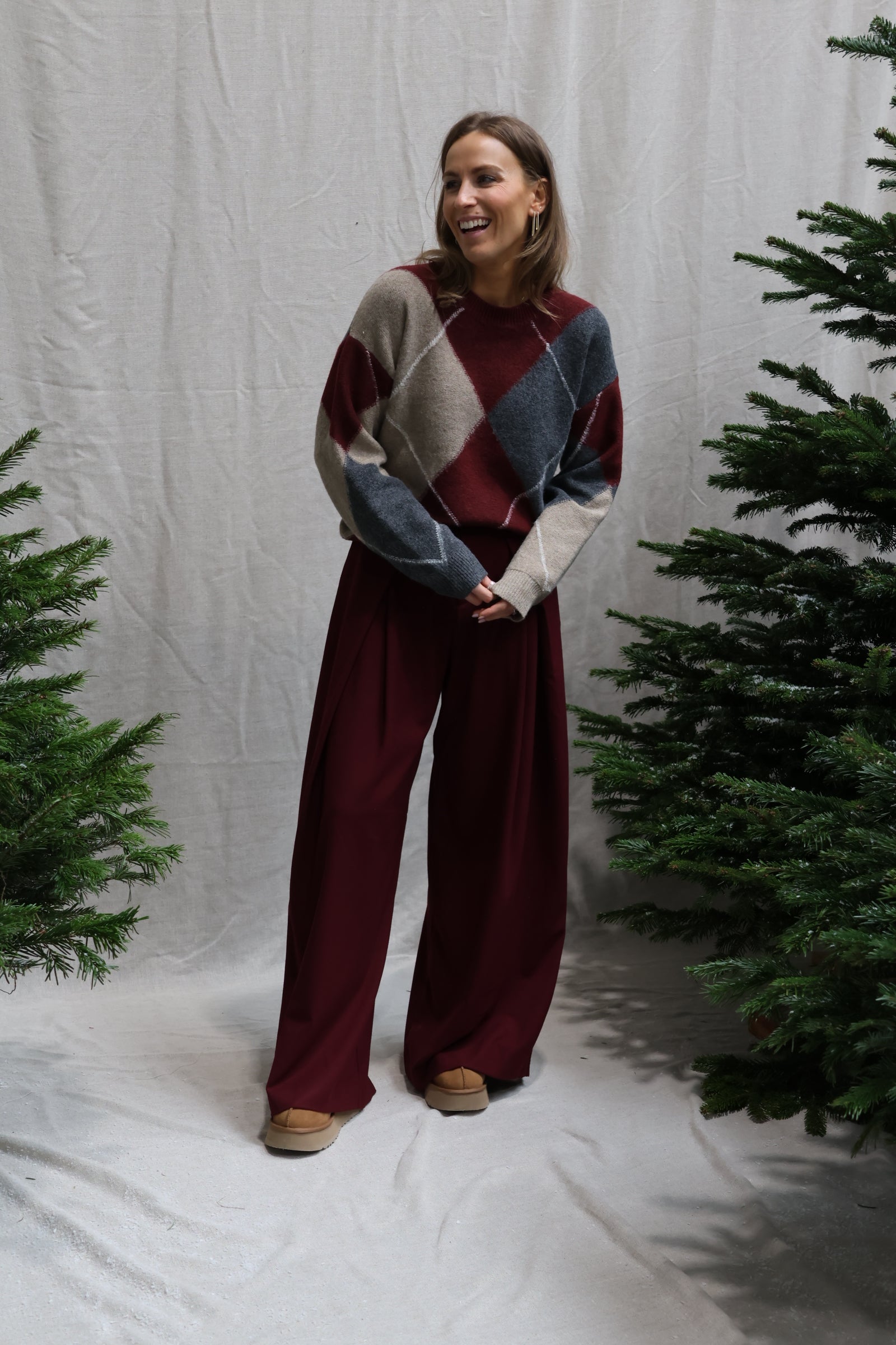 Lena detail trousers bordeaux