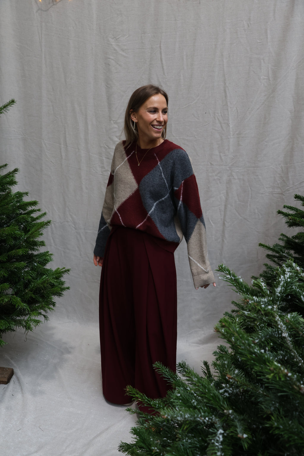 Lena detail trousers bordeaux