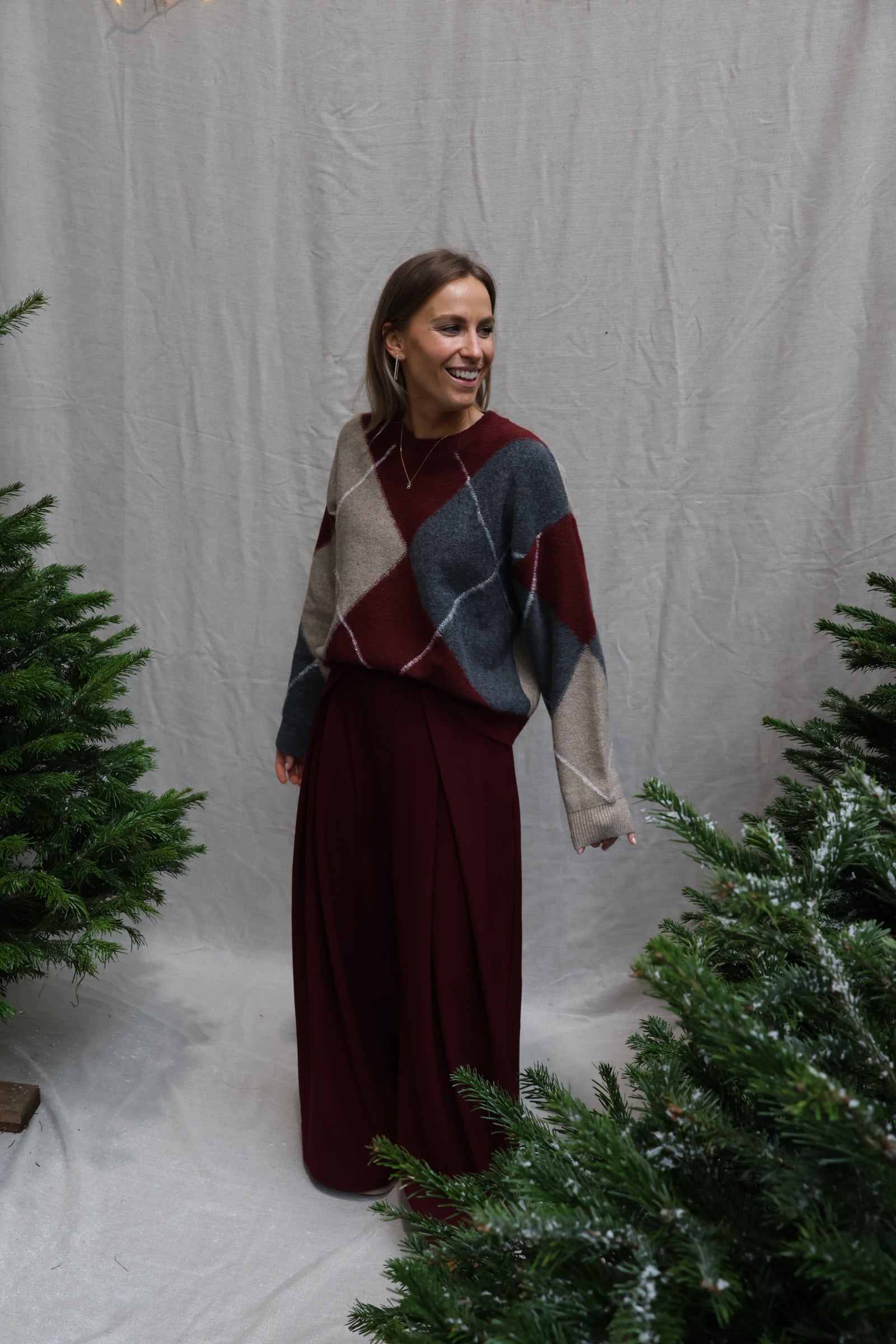 Lena detail trousers bordeaux