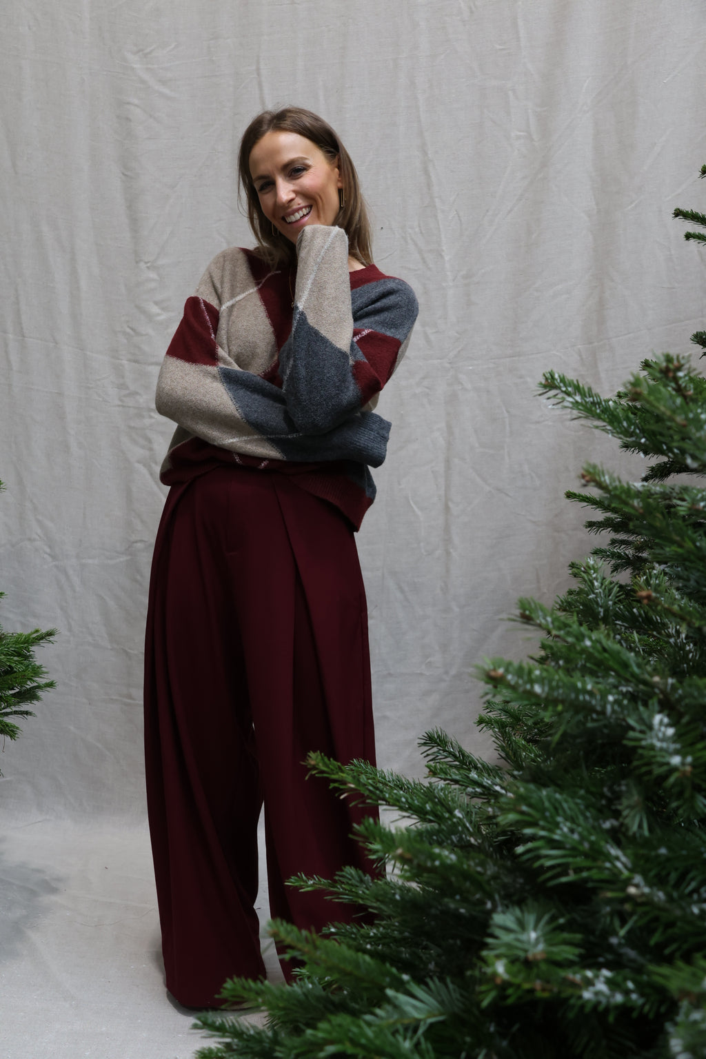 Melissa carreaux knit bordeaux