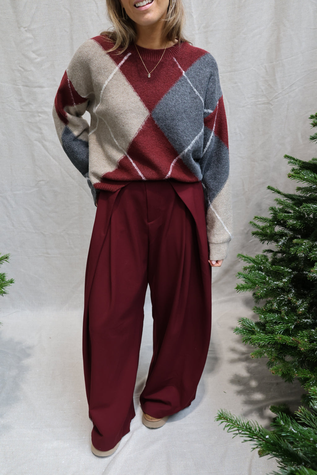 Lena detail trousers bordeaux