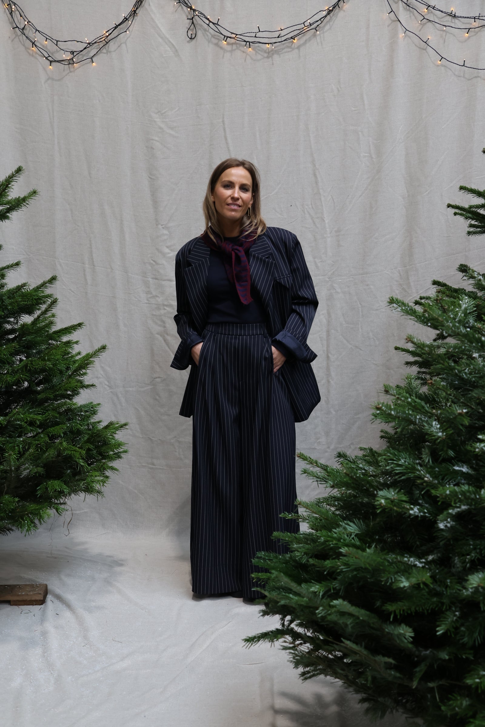 Gloria striped trousers marine