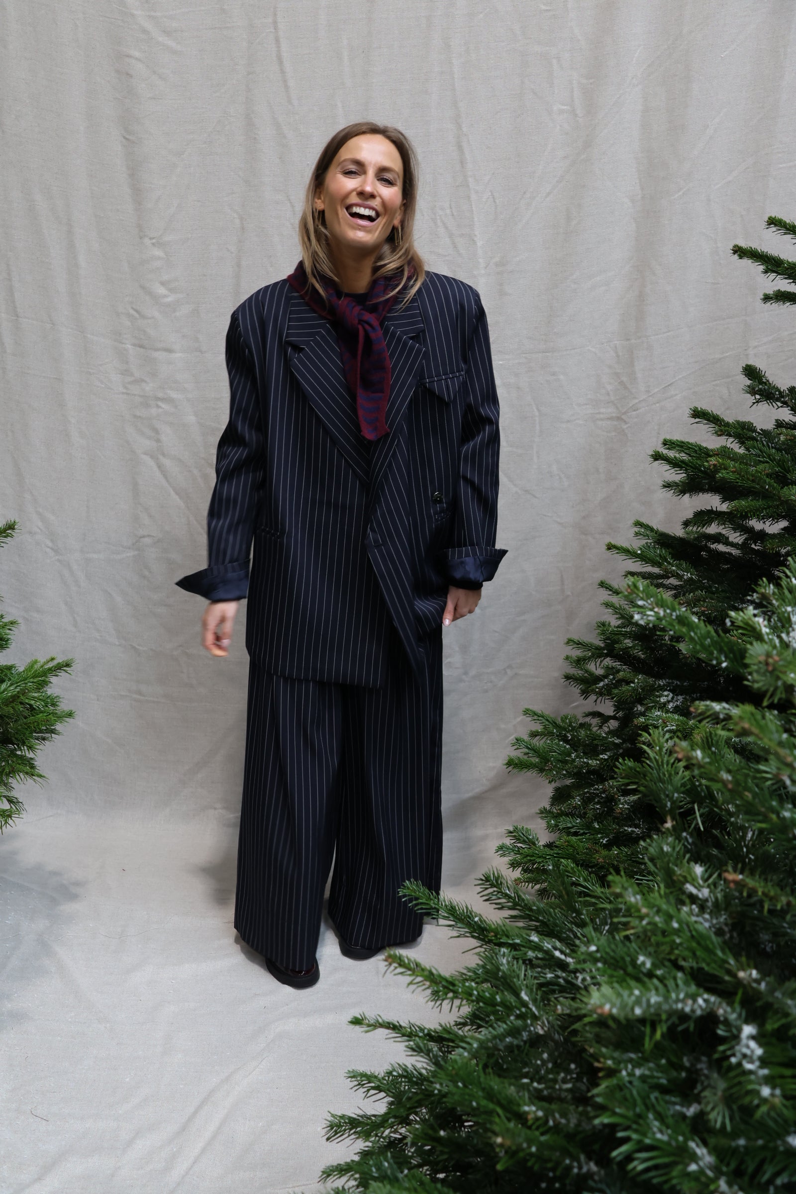 Gloria striped trousers marine