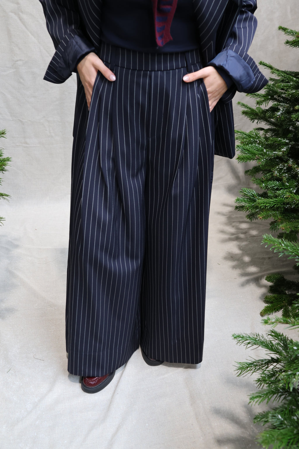 Gloria striped trousers marine