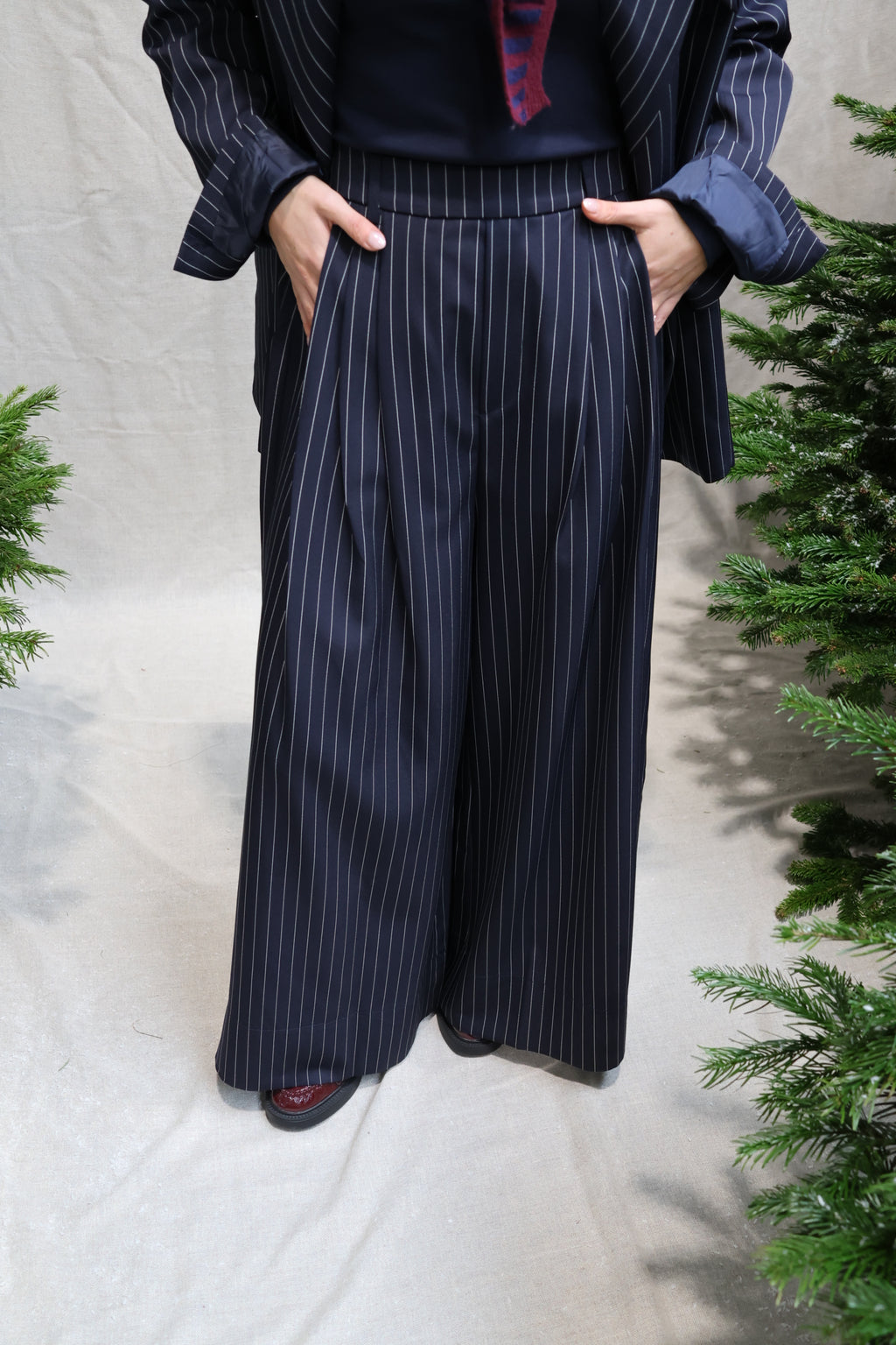 Gloria striped trousers marine