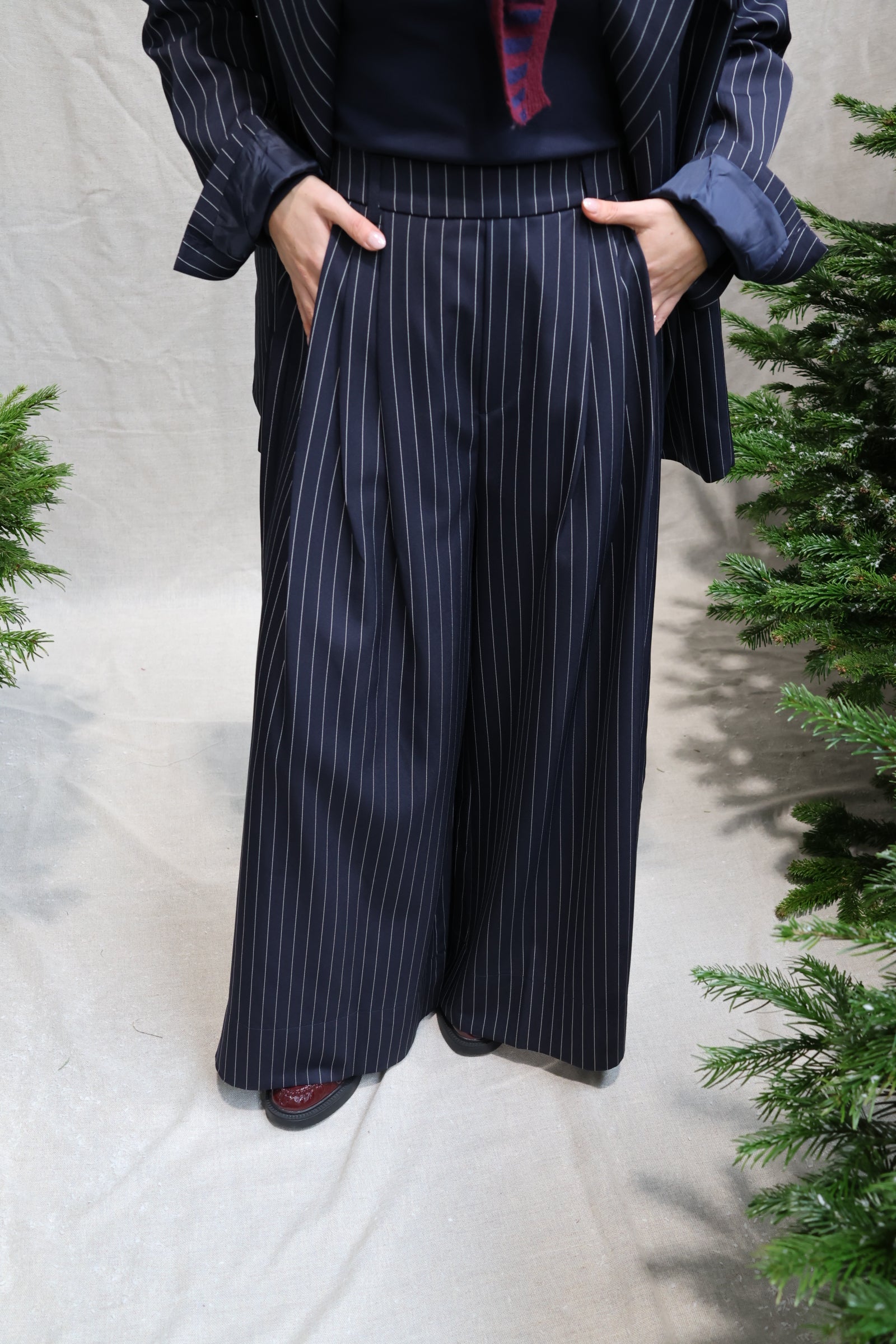 Gloria striped trousers marine