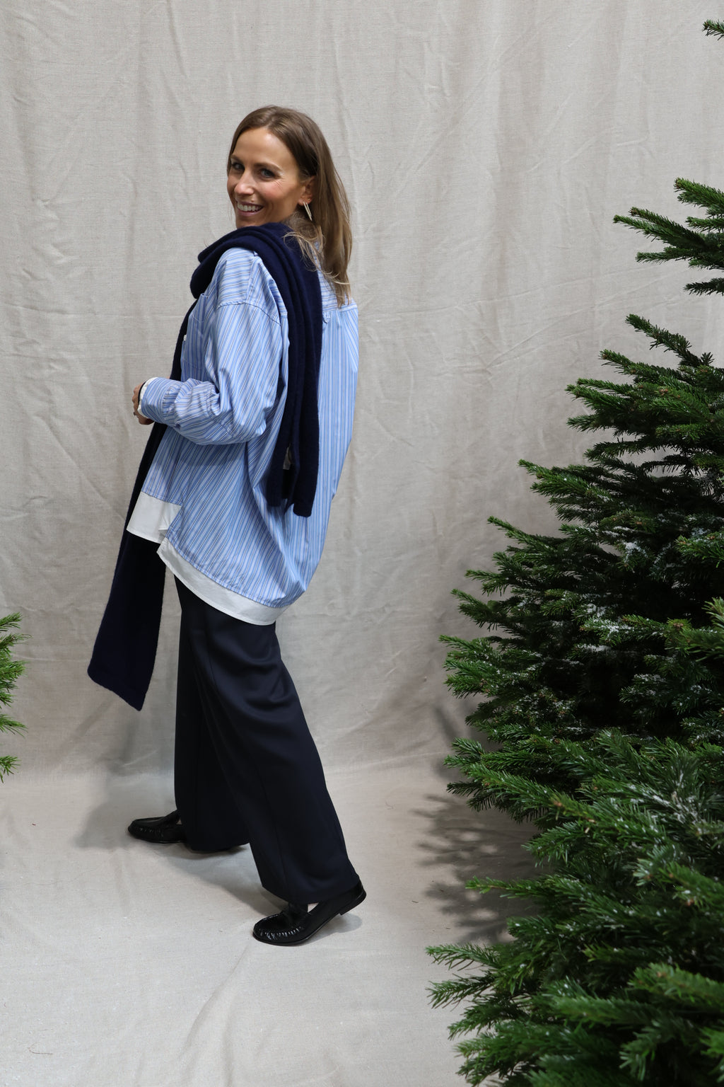 Lina blue striped shirt