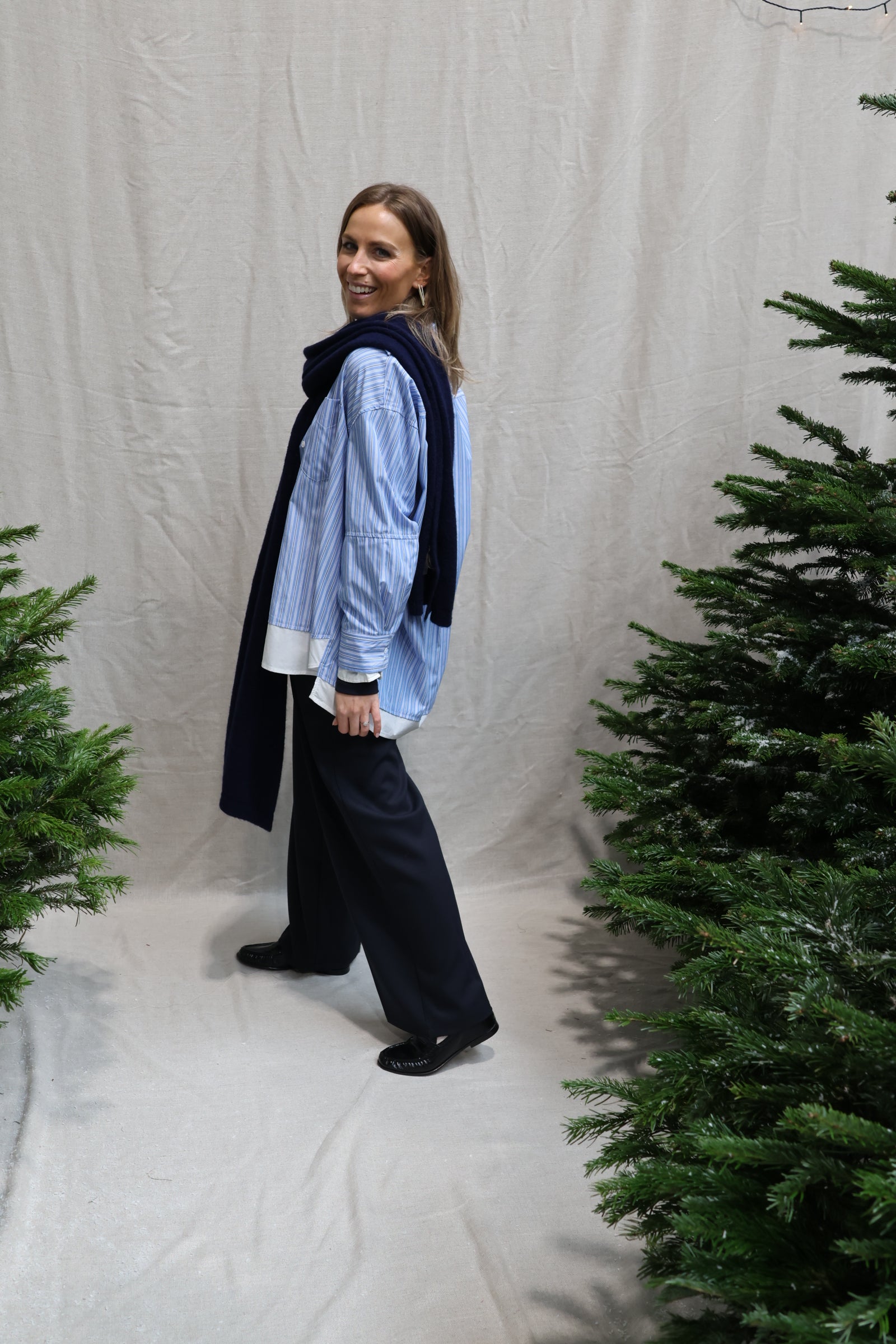 Lina blue striped shirt