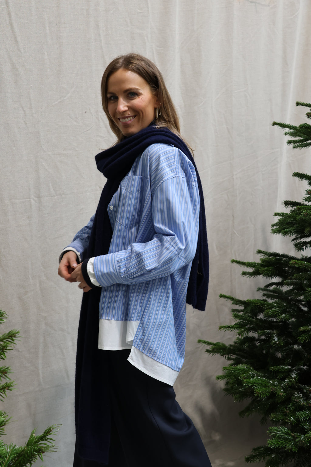 Lina blue striped shirt