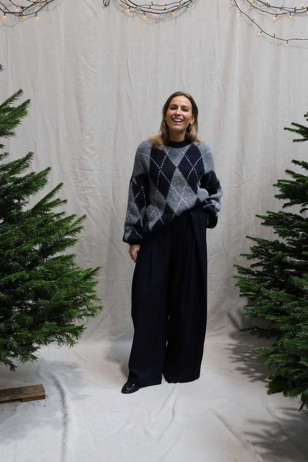 Lena detail trousers marine