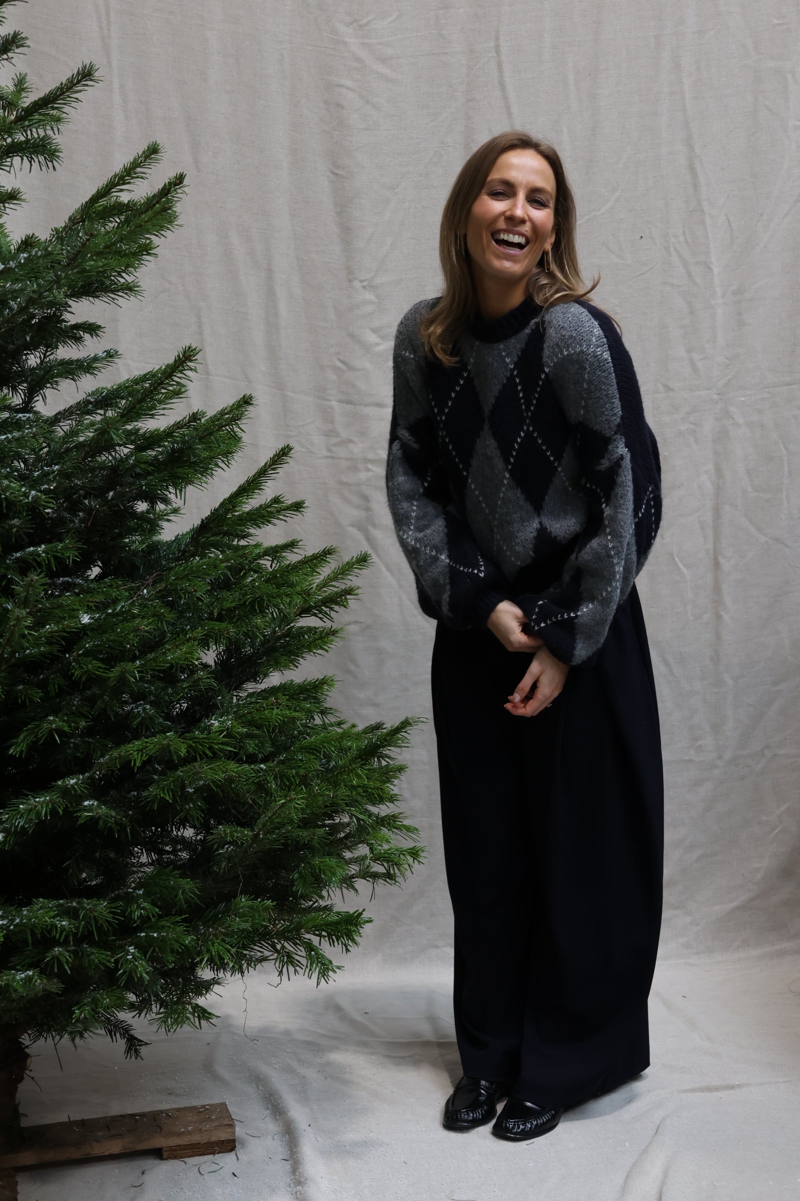 Lena detail trousers marine