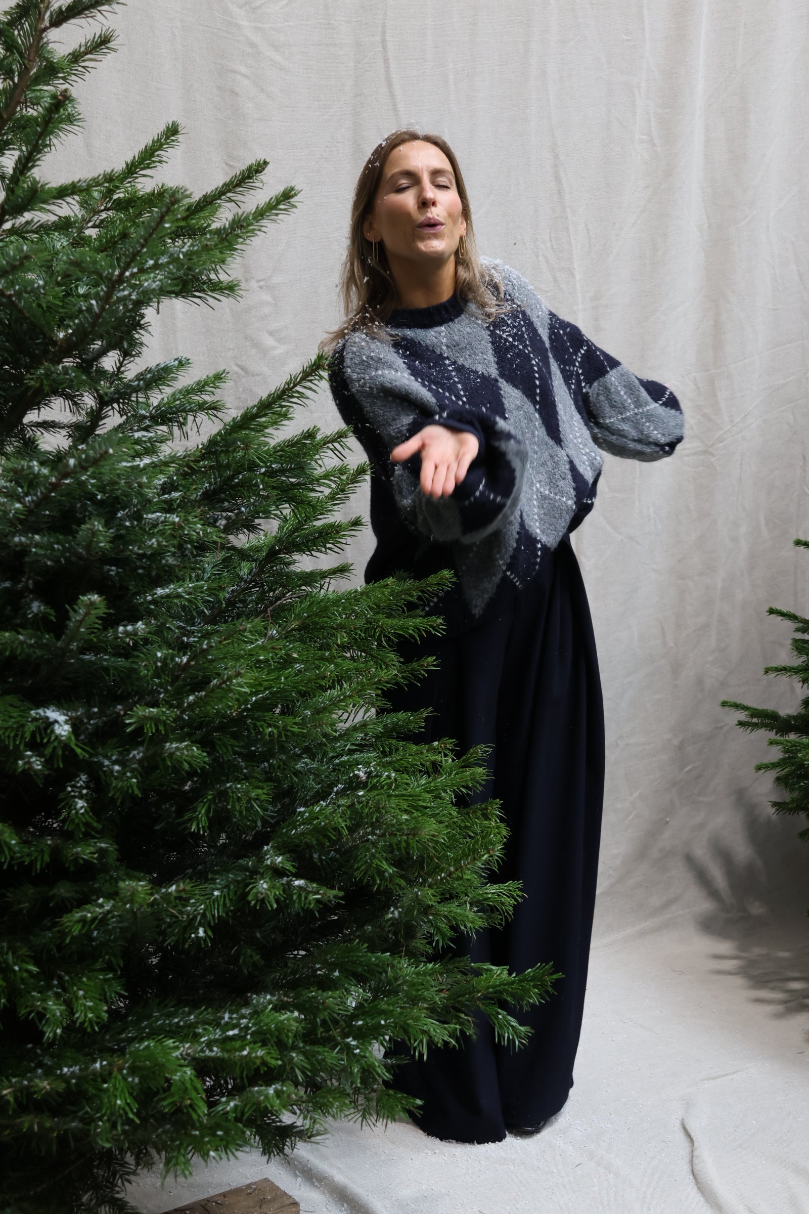 Lena detail trousers marine