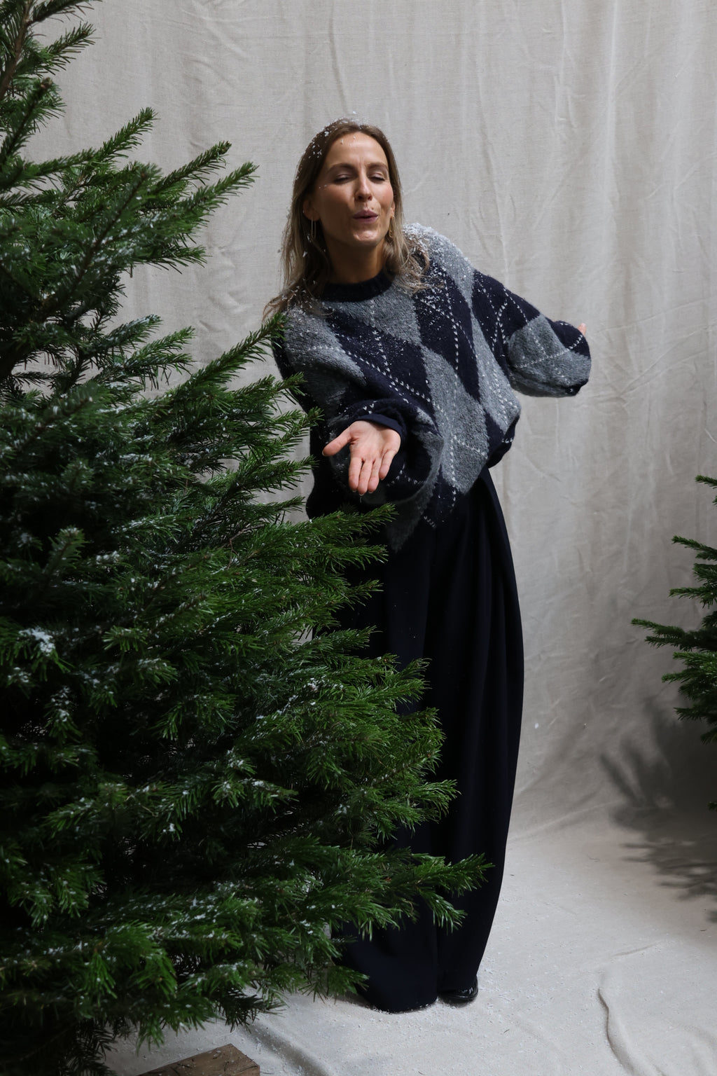 Lena detail trousers marine