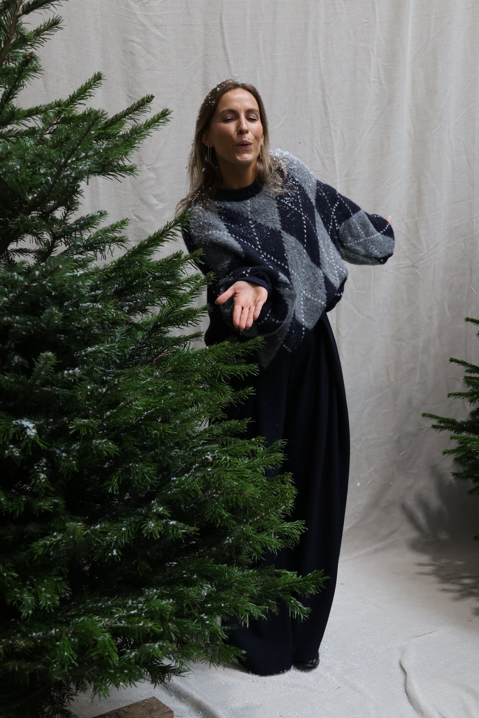 Lena detail trousers marine