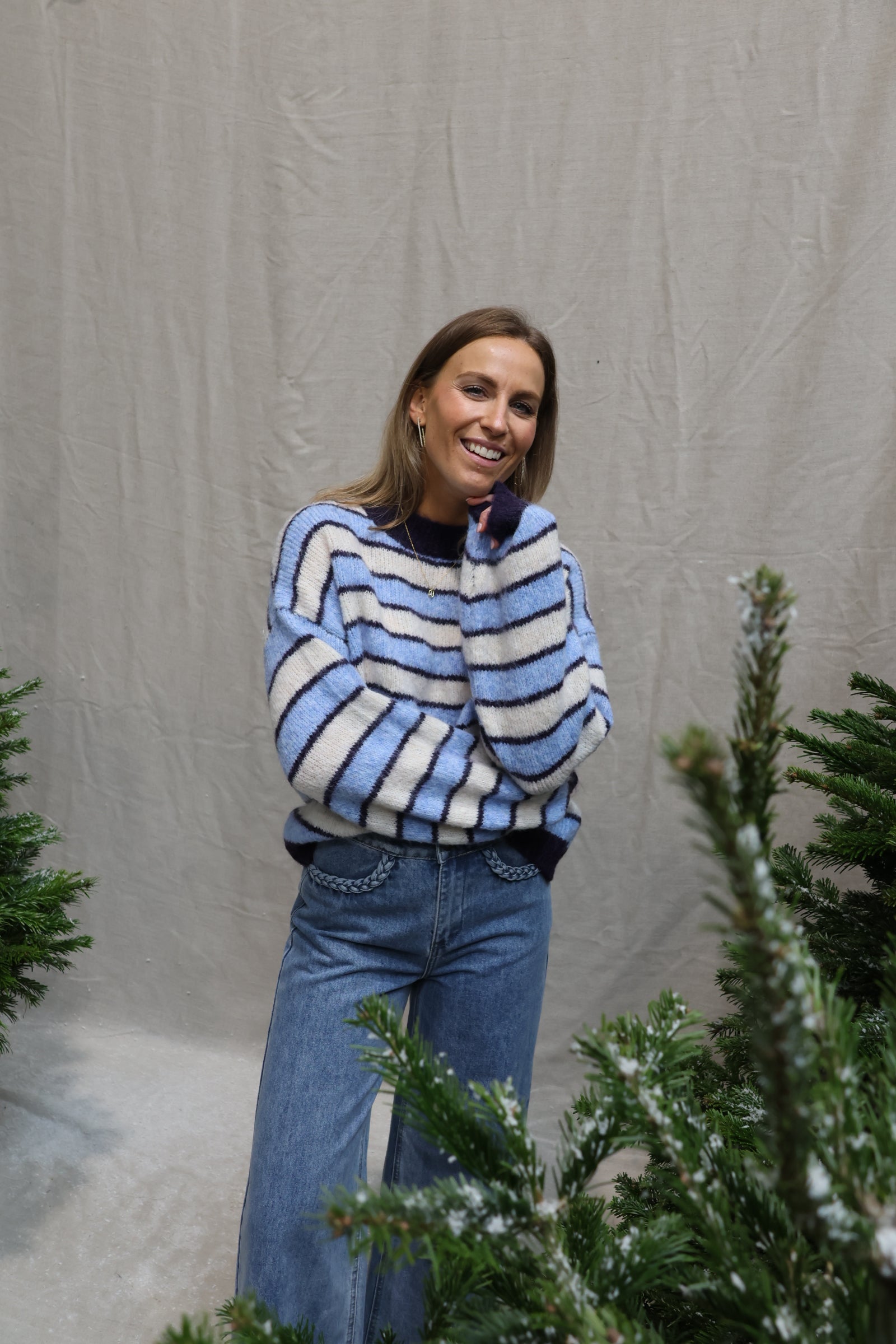 Robin striped knit blue