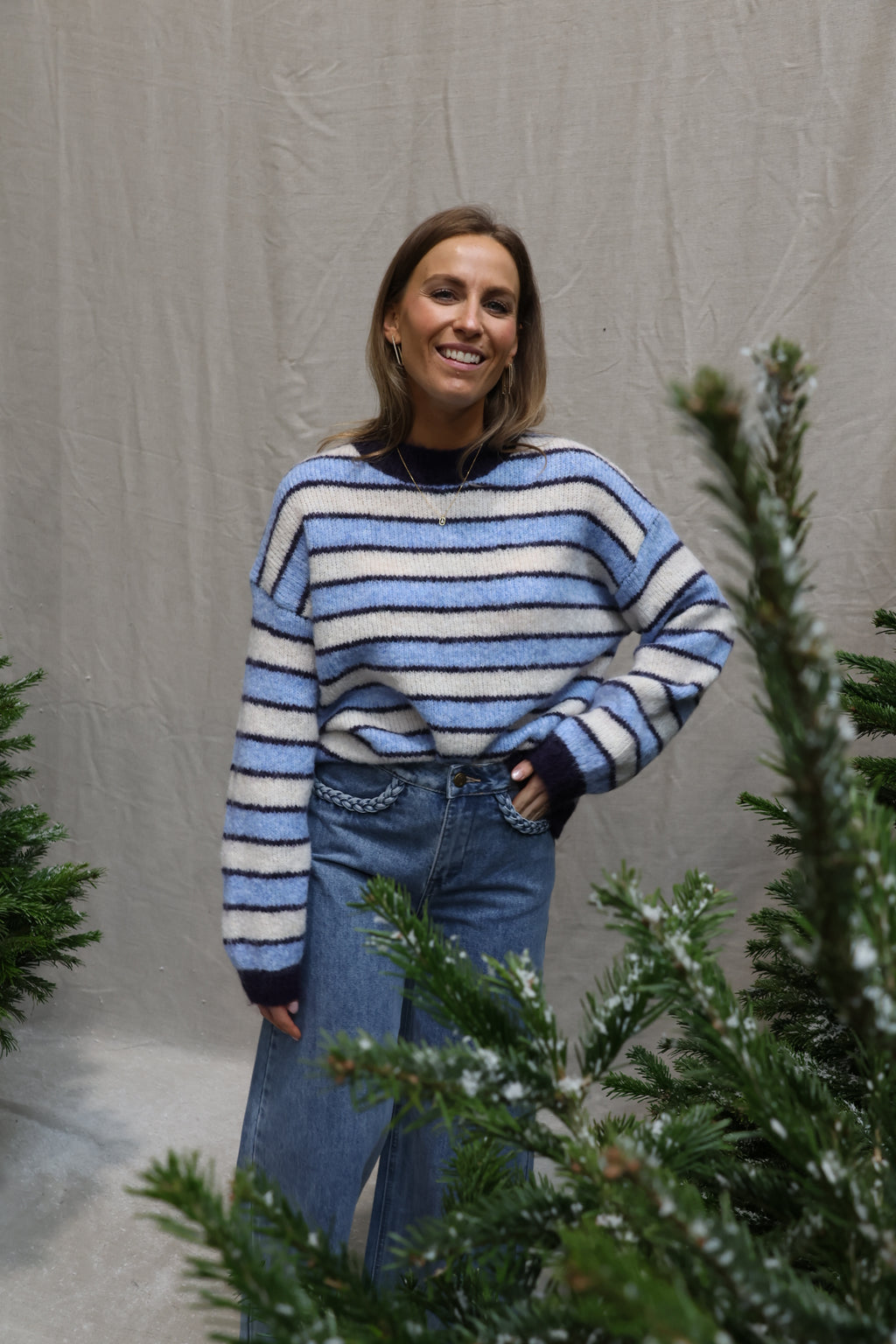 Robin striped knit blue