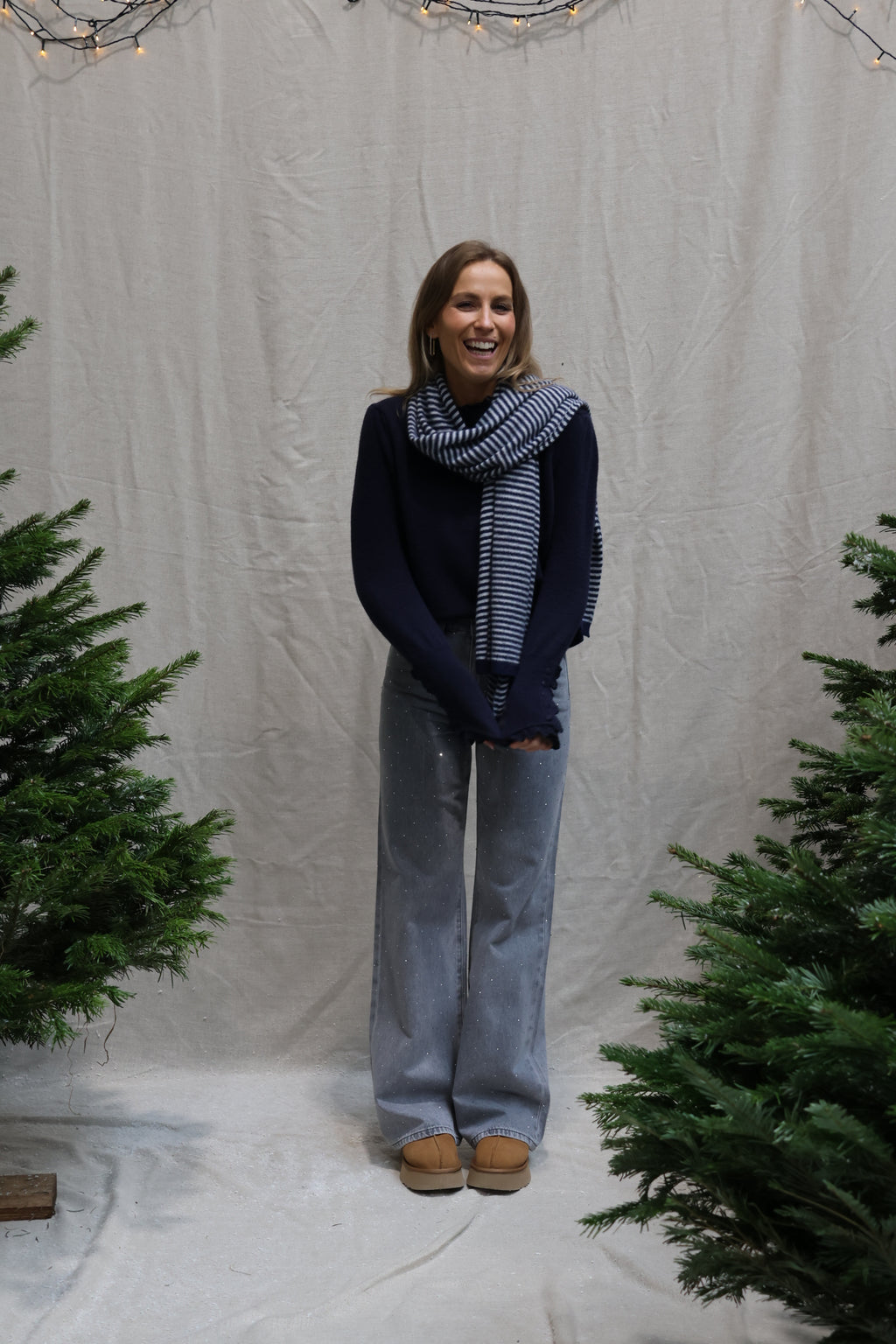 Nala striped scarf marine