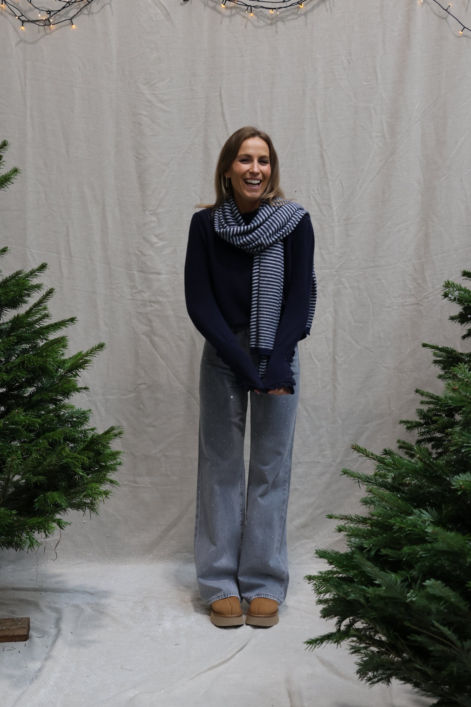 Nala striped scarf marine