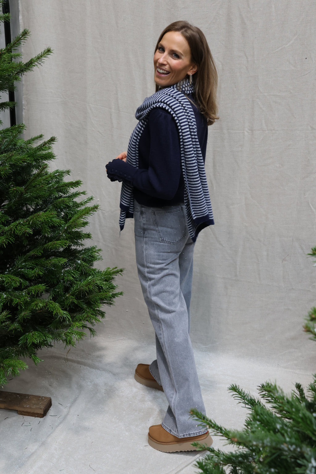 Nala striped scarf marine