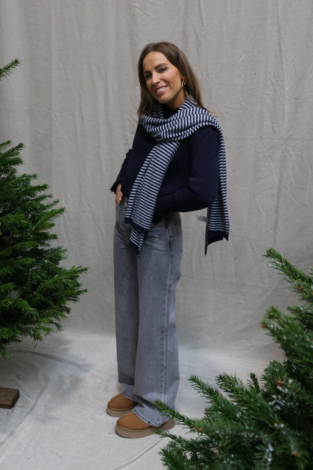 Nala striped scarf marine