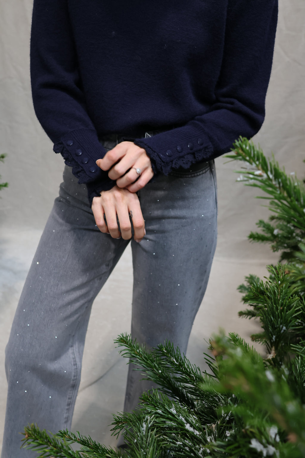 Pauline detail knit marine