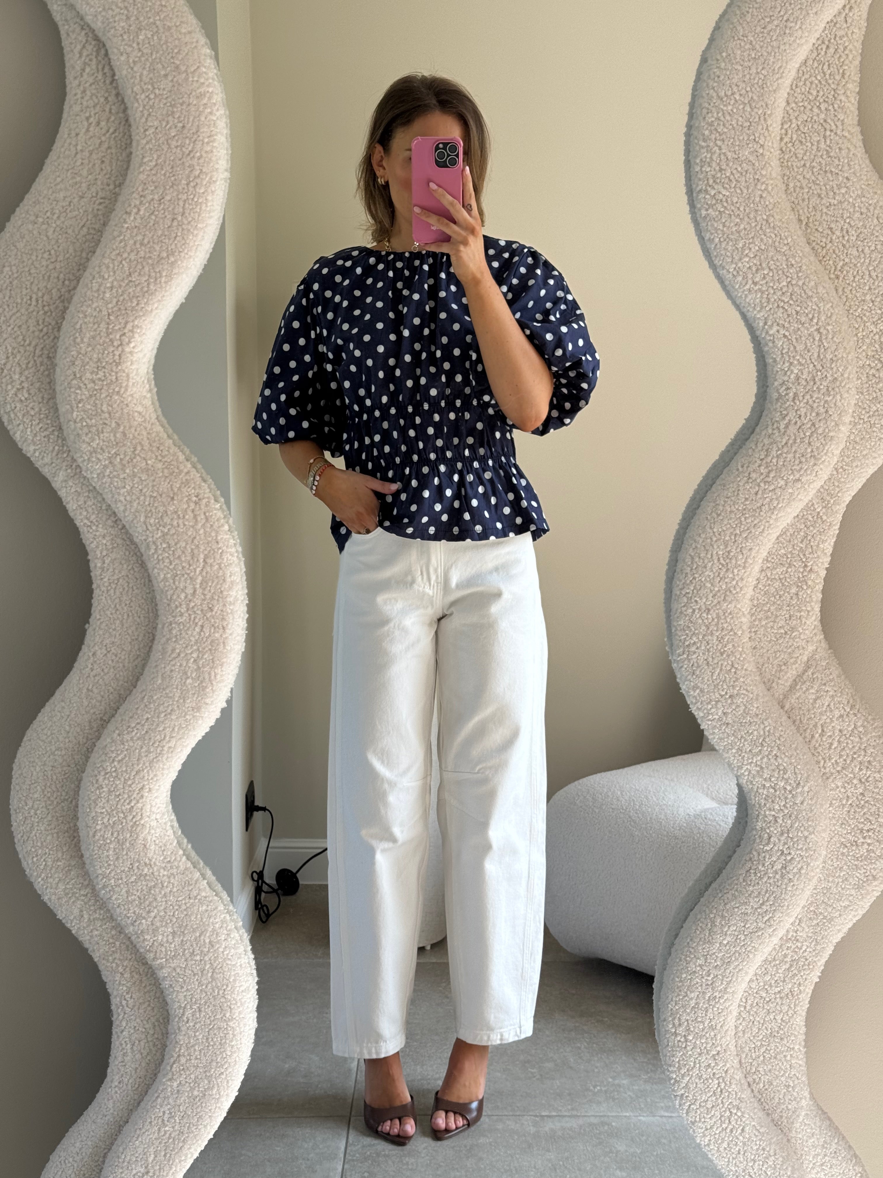 Nikita polka dot top marine