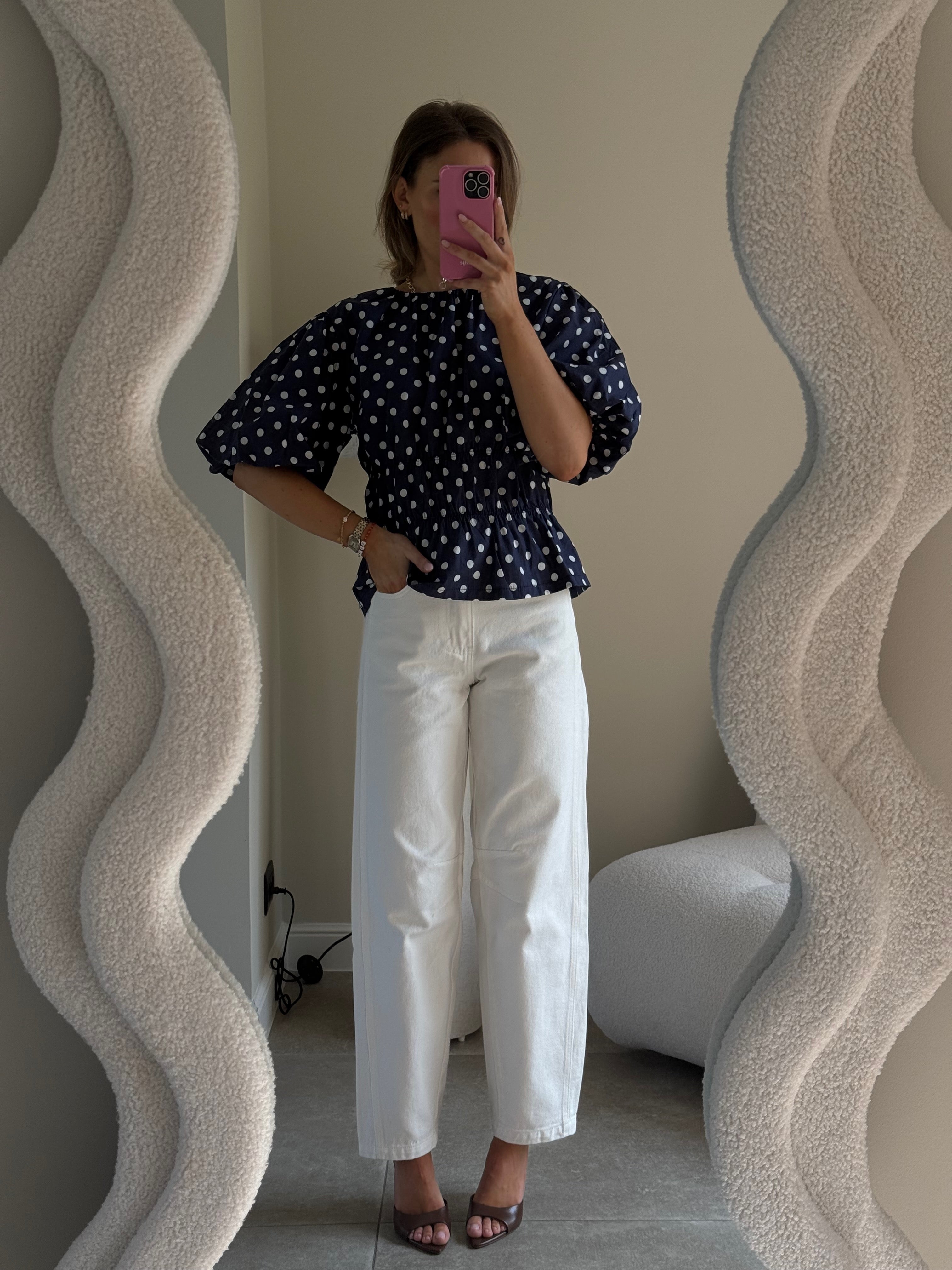 Nikita polka dot top marine