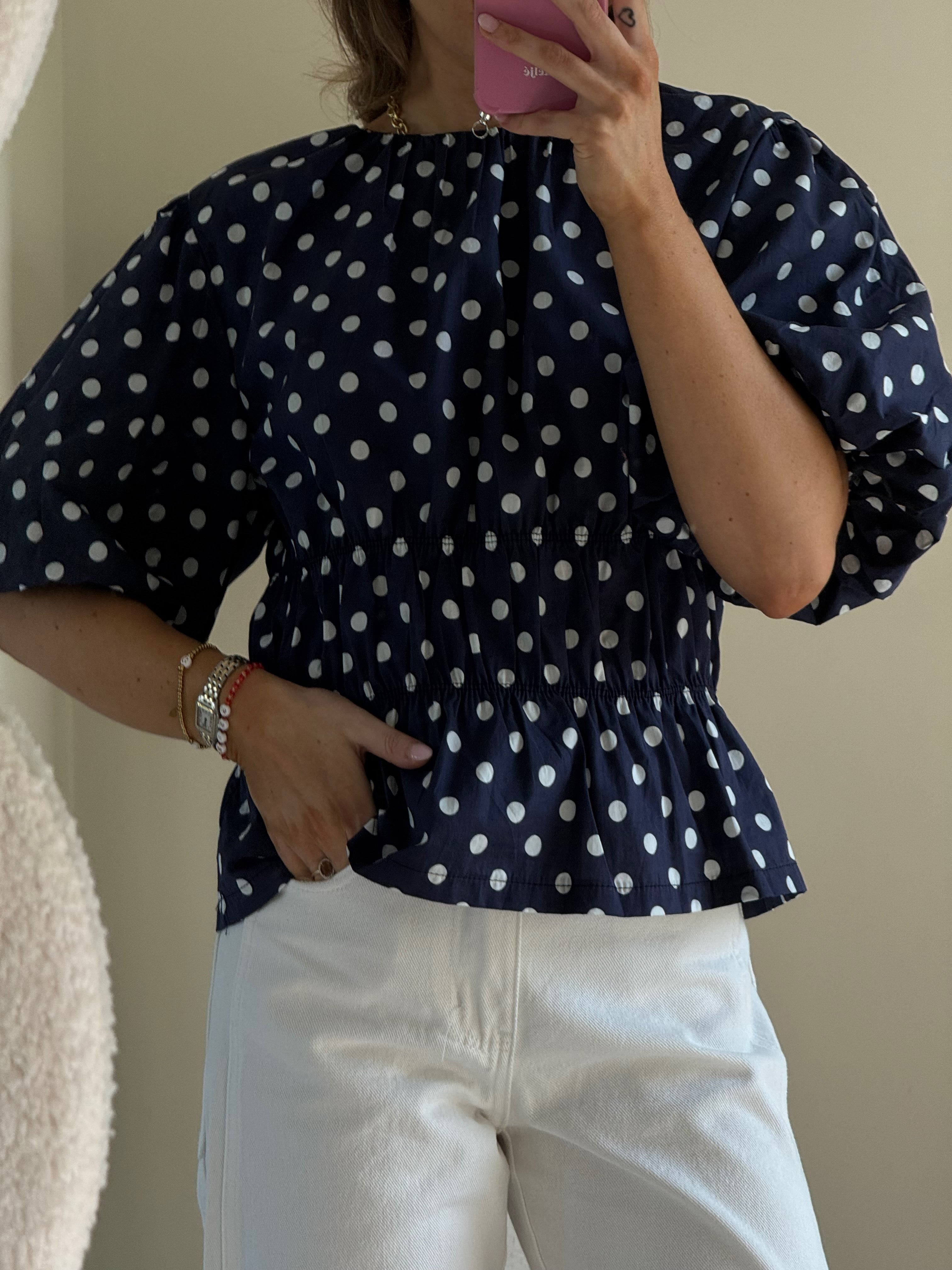 Nikita polka dot top marine
