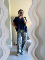 Elora mouwloze v-neck knit marine