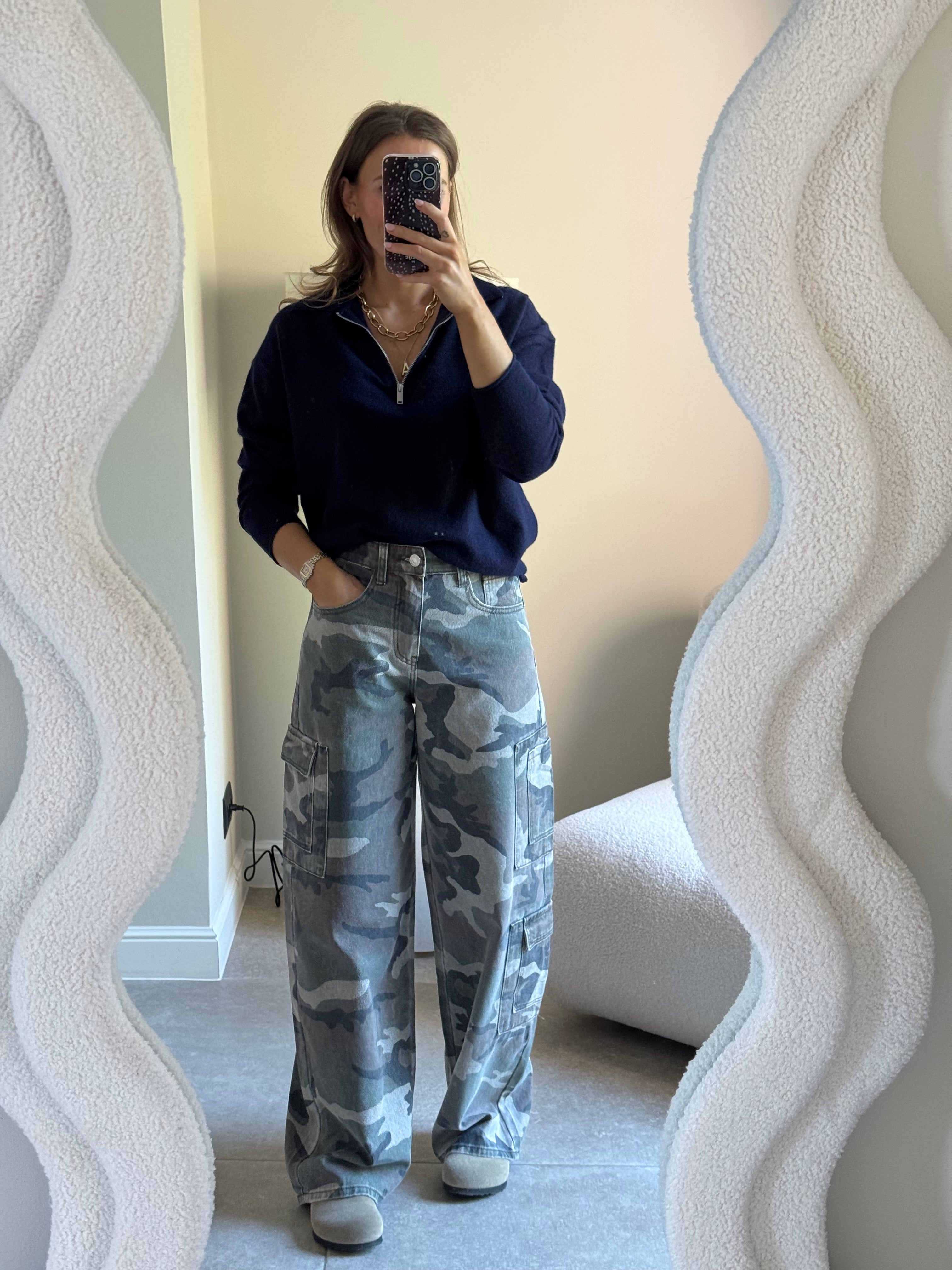 Alix trui met rits marine