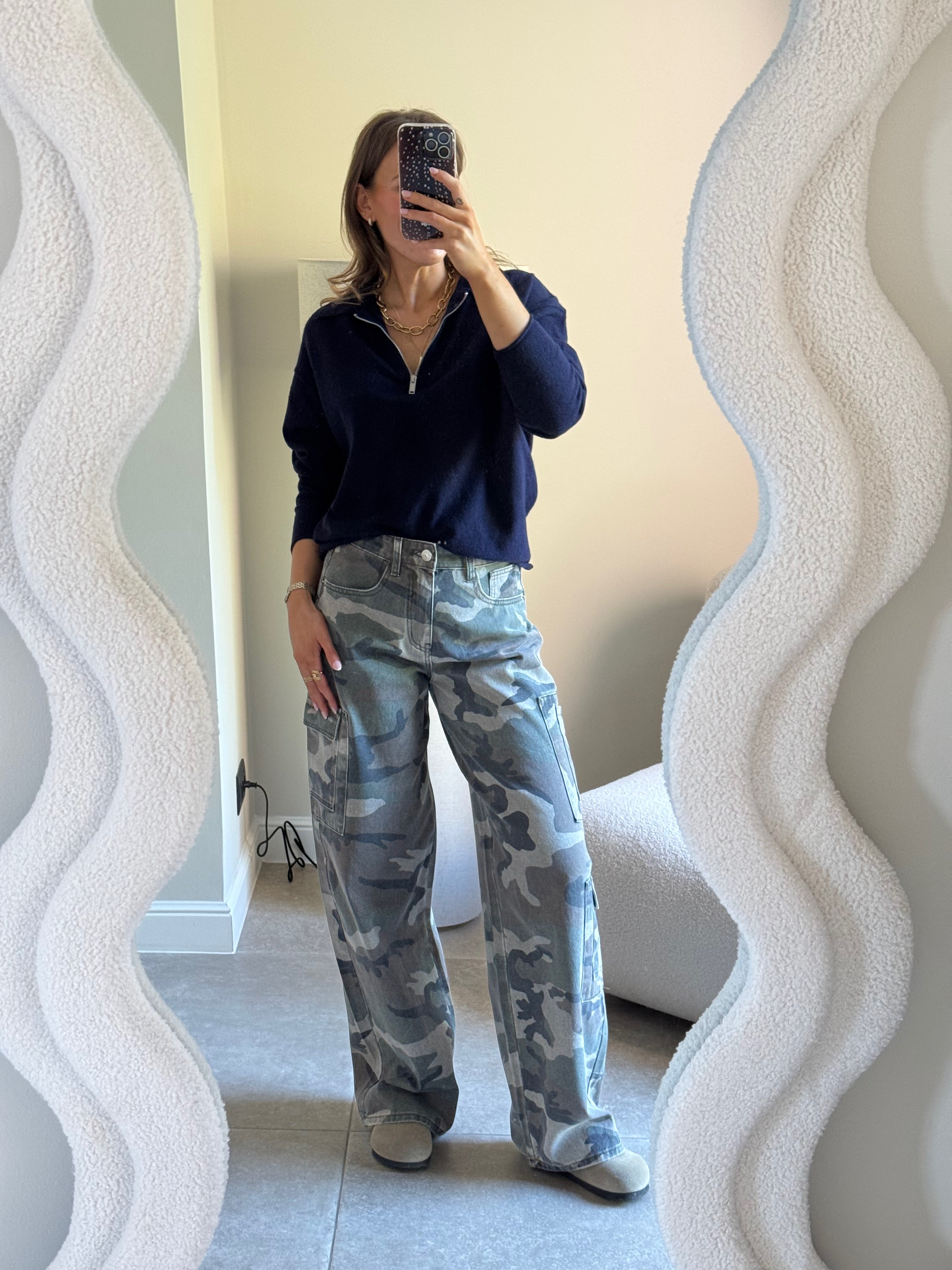 Alix trui met rits marine