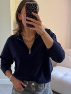 Alix trui met rits marine