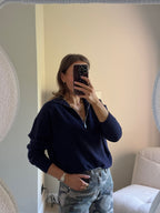 Alix trui met rits marine